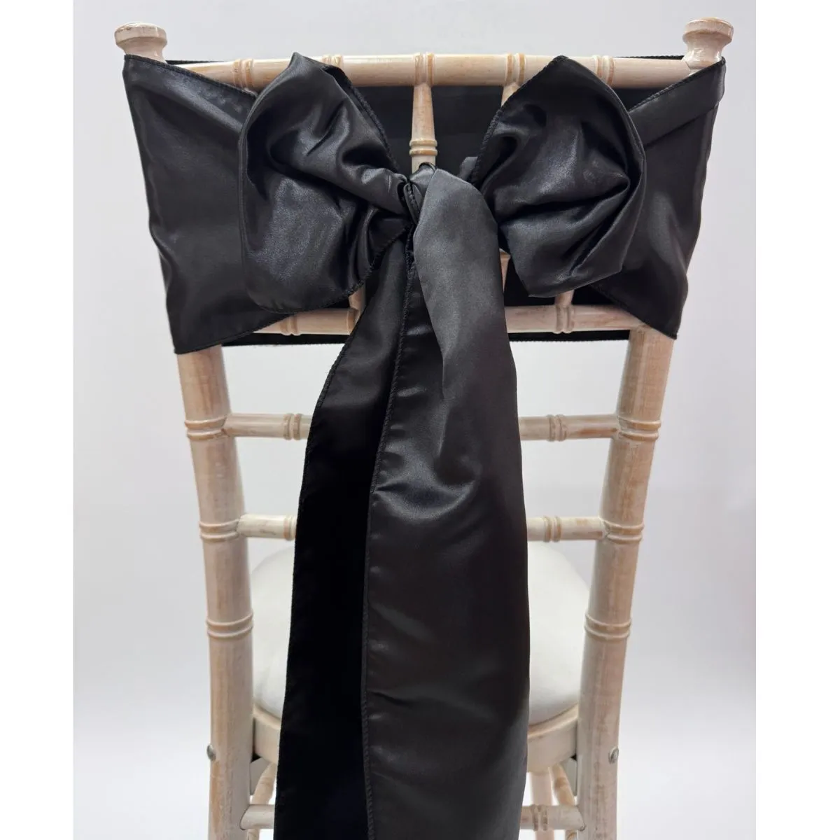Black Taffeta Chair Sash Hire