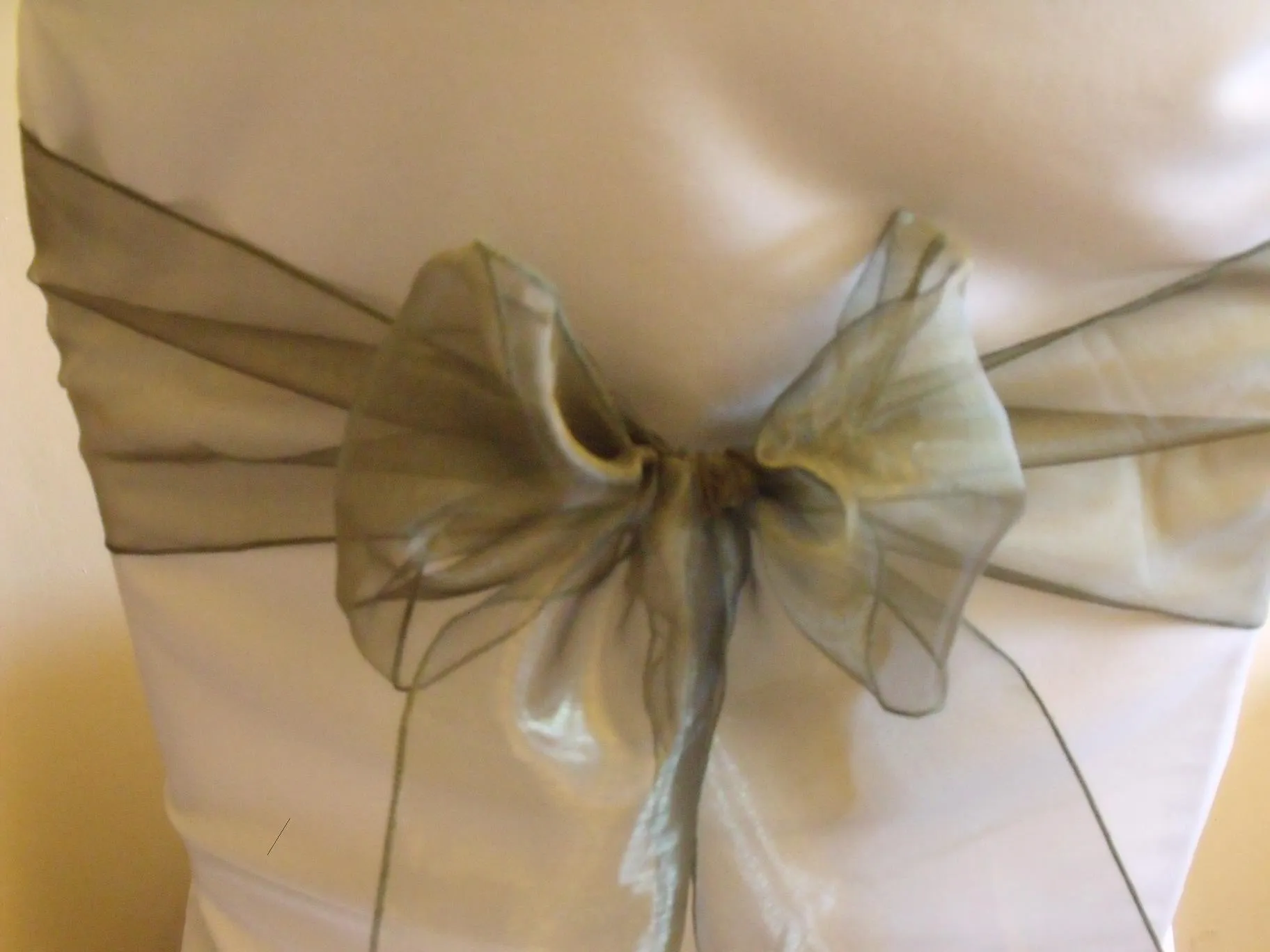 Dark Sage Organza Chair Sash Hire