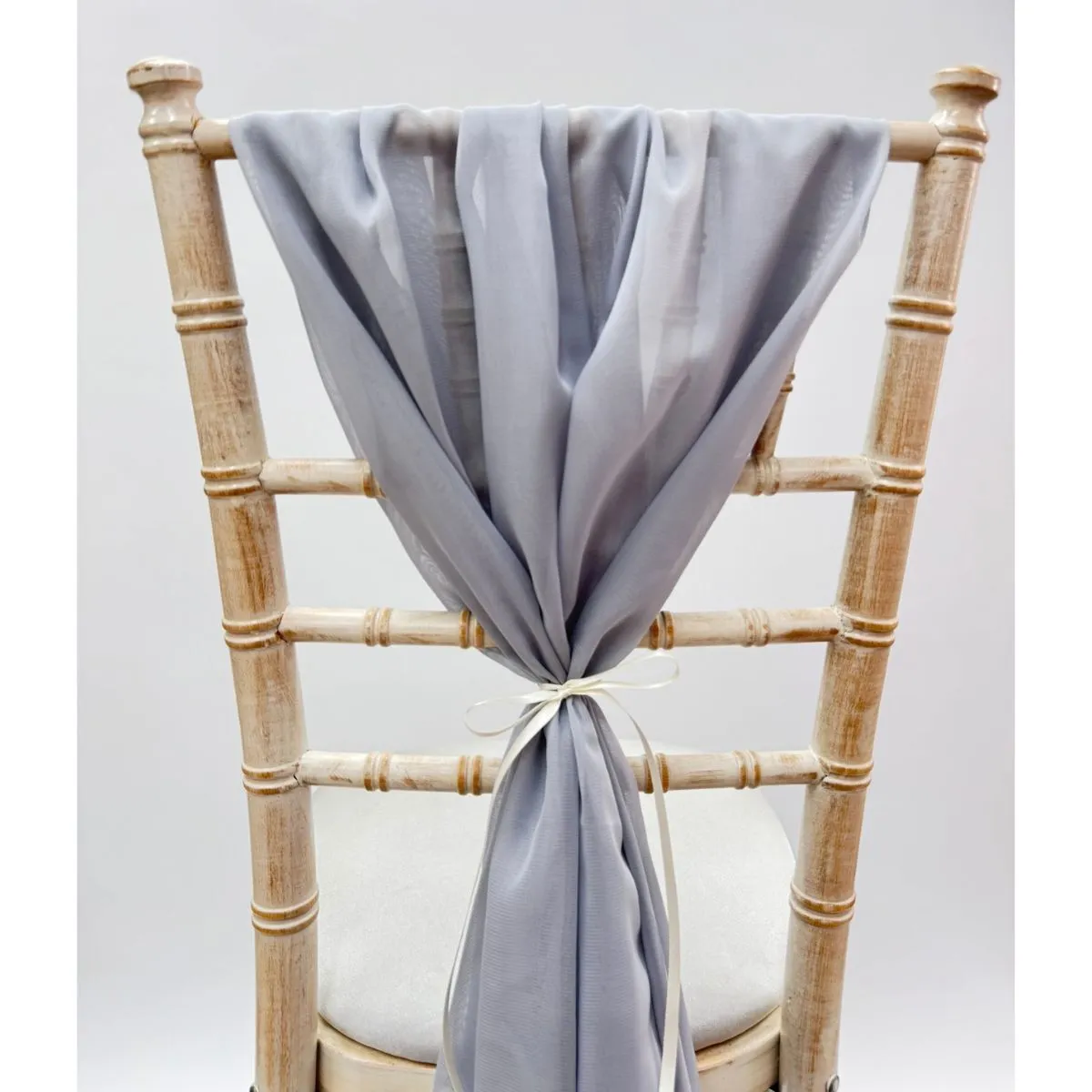 Light Grey Vertical Chair Drape Hire