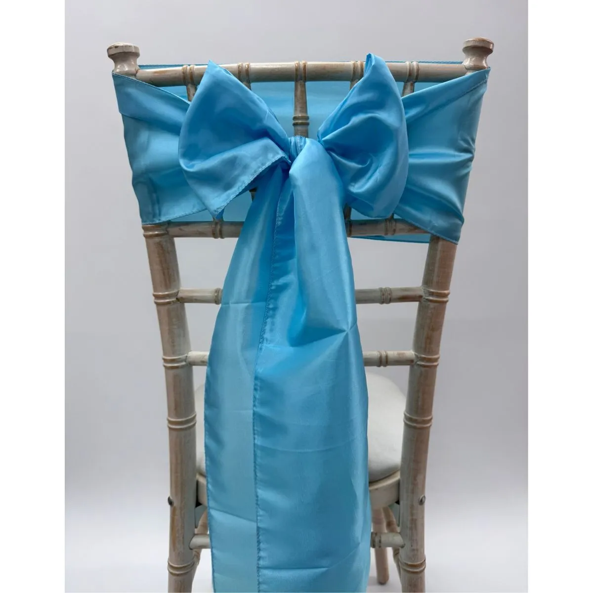 Blue Taffeta Chair Sash Hire