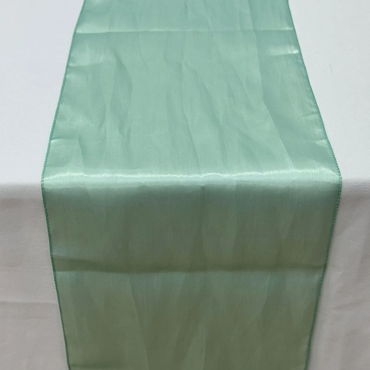 Mint Green Satin Table Runner Hire