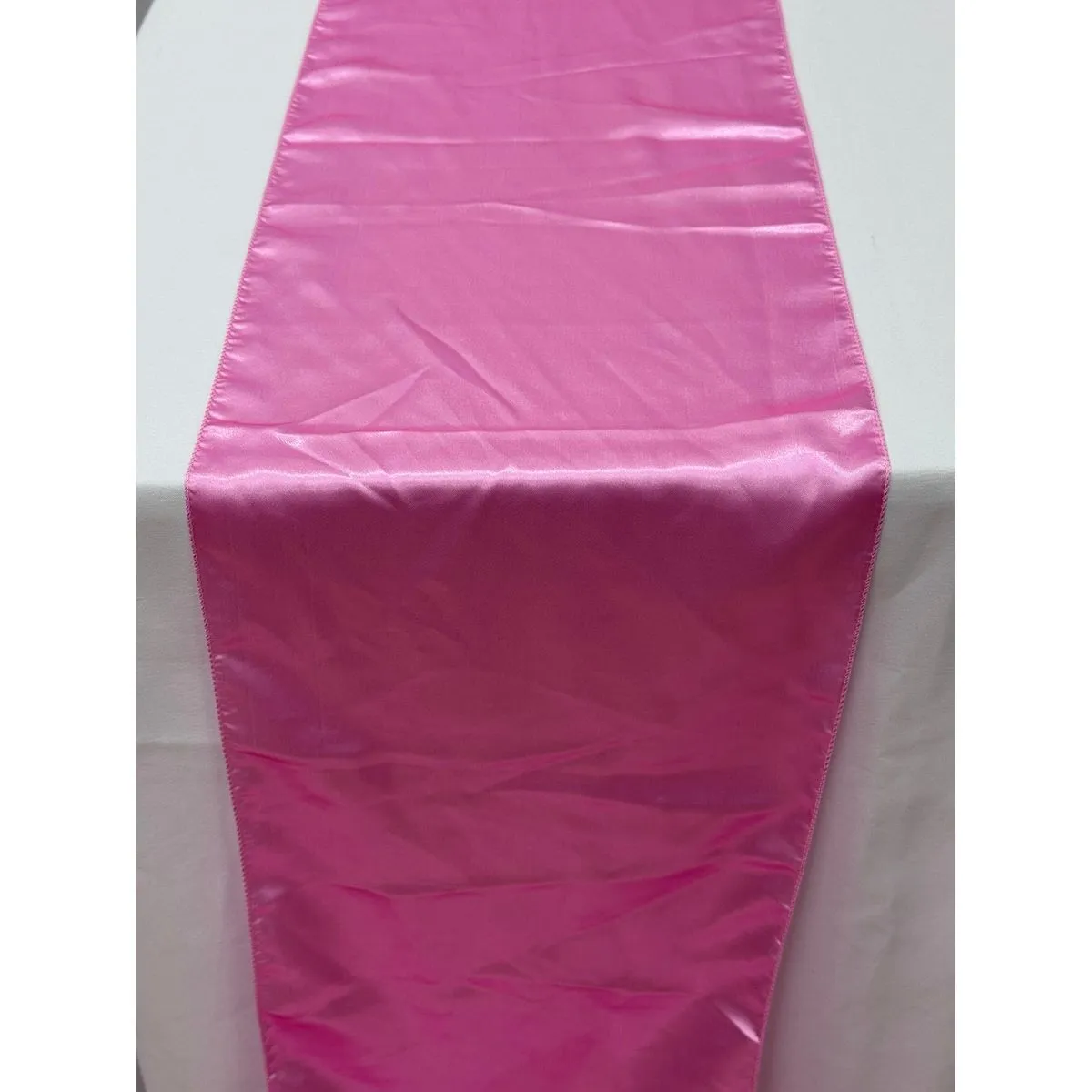 Bubblegum Pink Satin Table Runner Hire