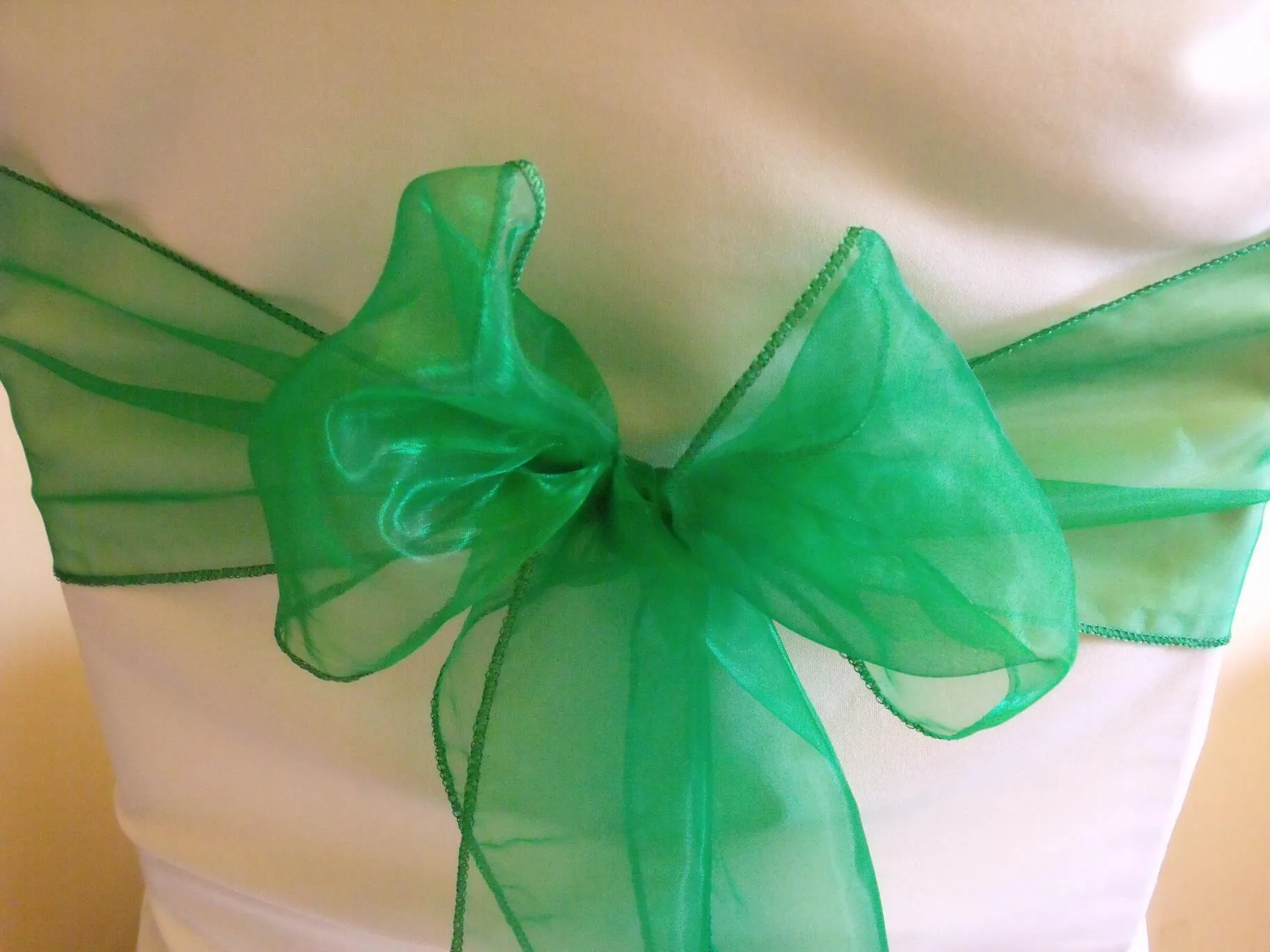 Shamrock Green Organza Chair Sash Hire
