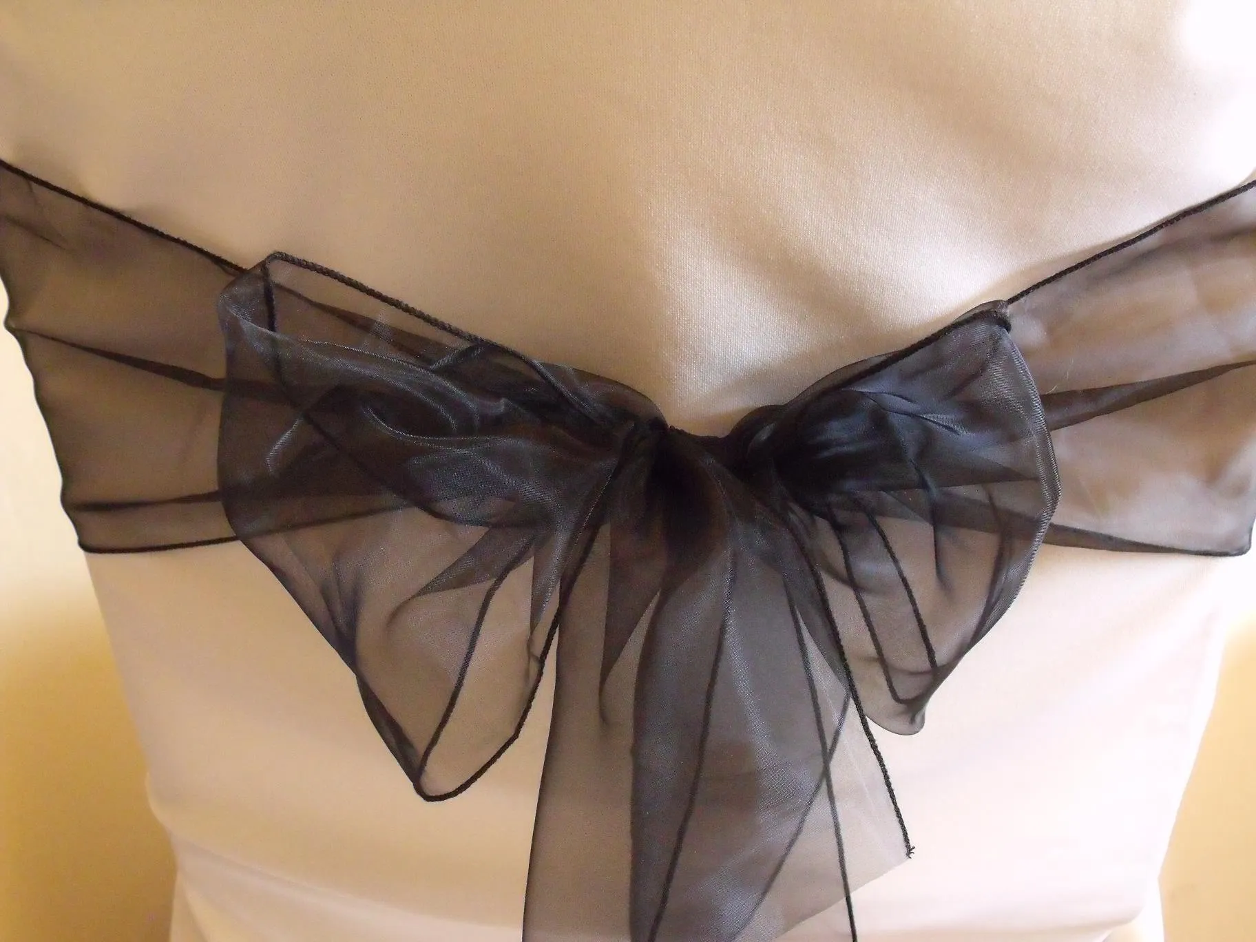 Black Organza Chair Sash Hire