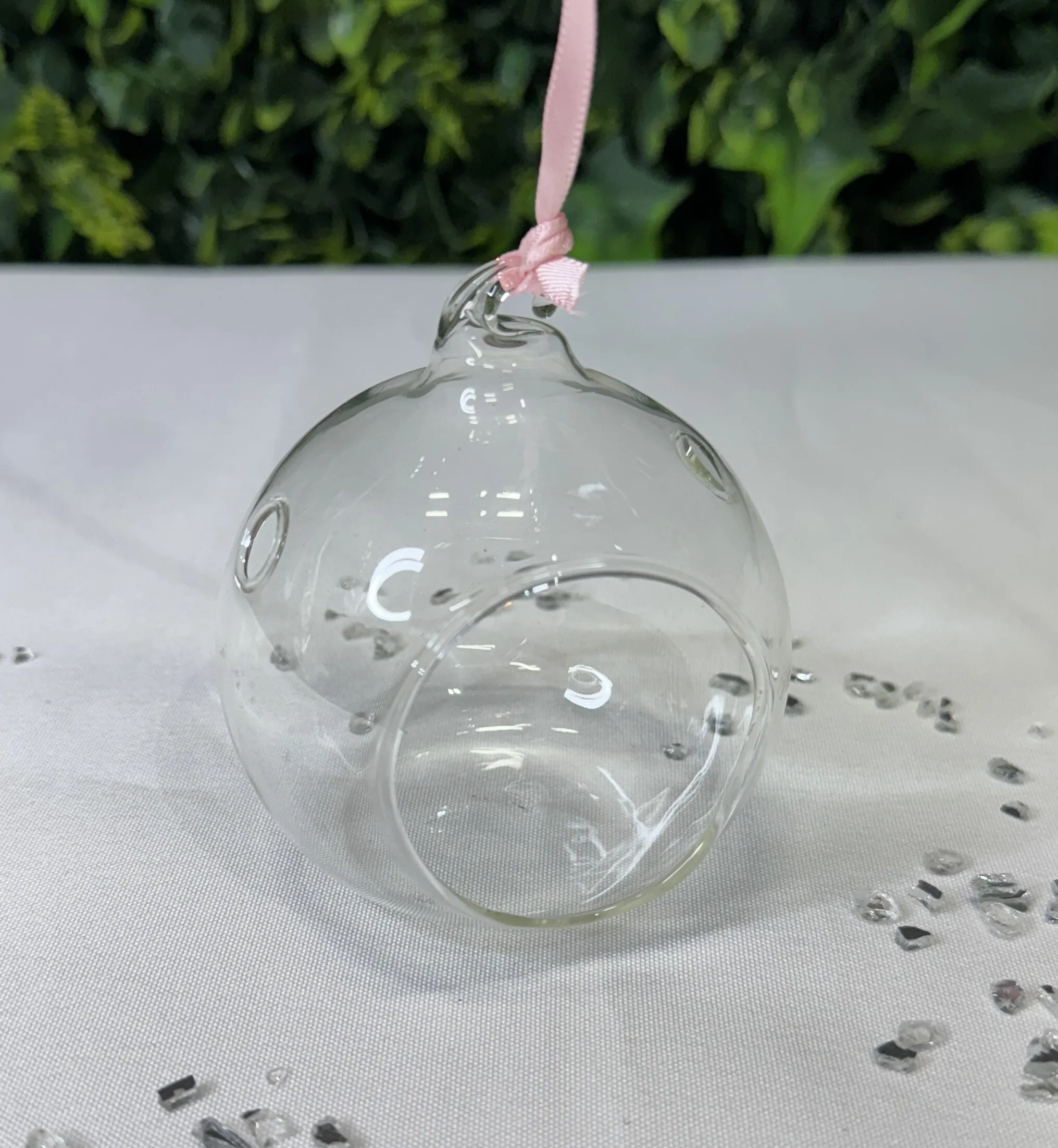 8cm Glass Bauble Tealight Holders