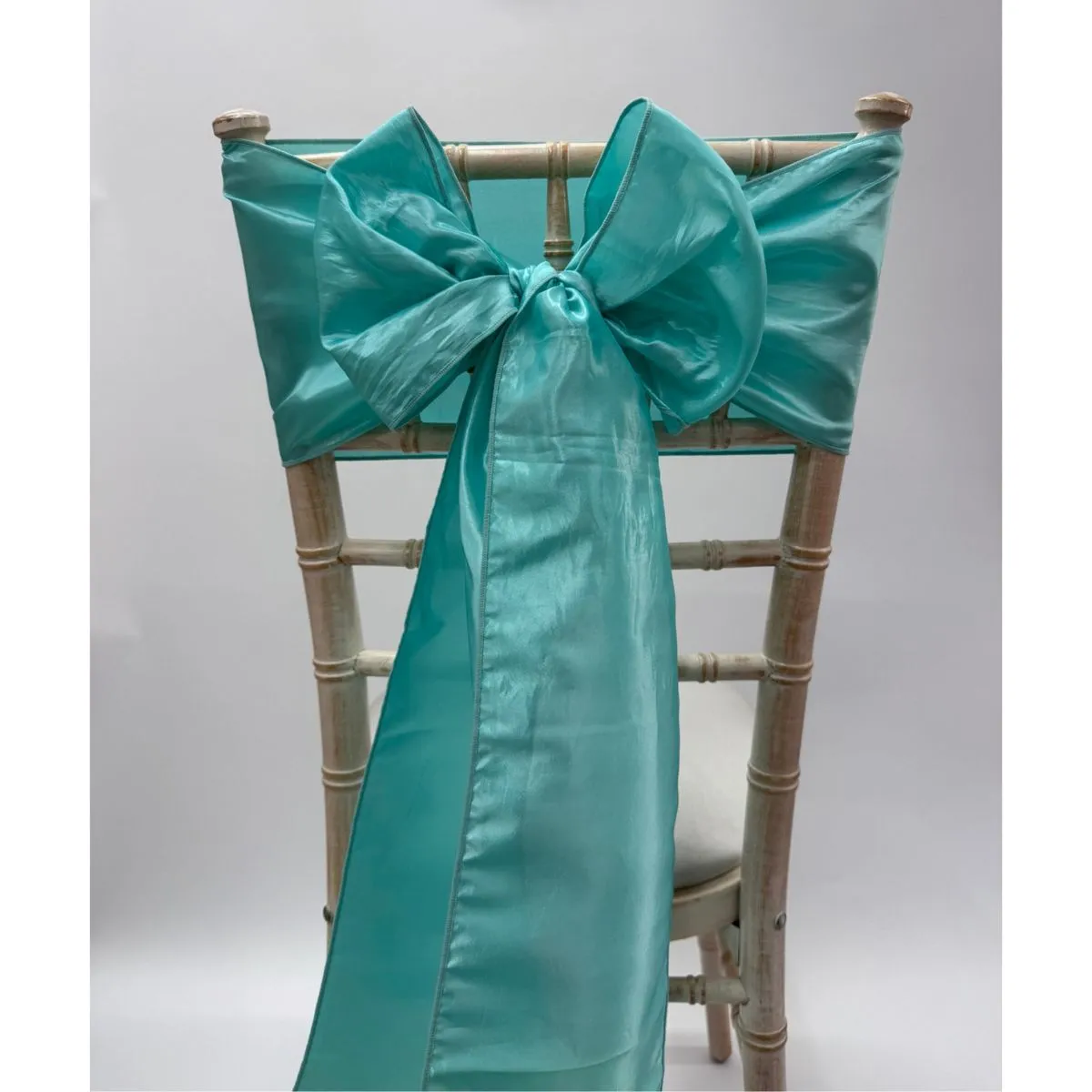 Aquamarine Taffeta Chair Sash Hire