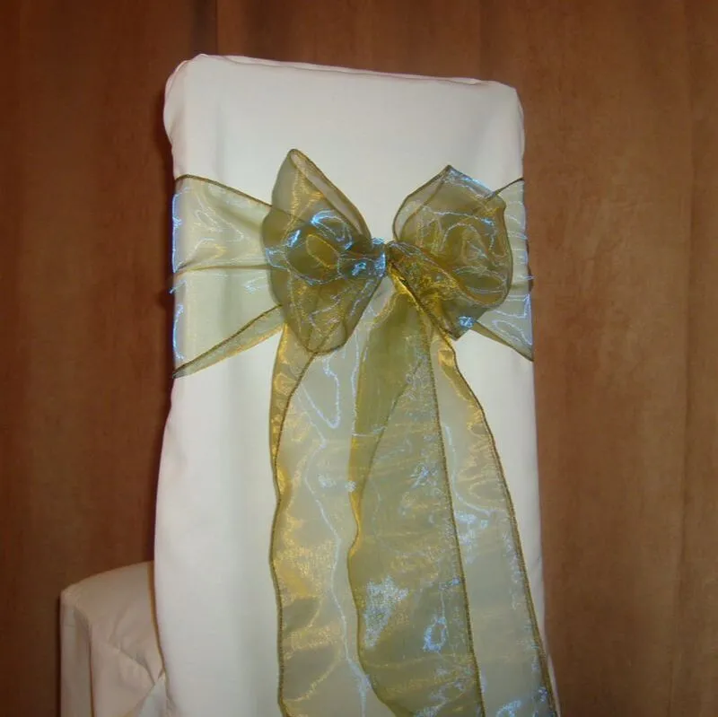 Sage Green Organza Chair Sash Hire