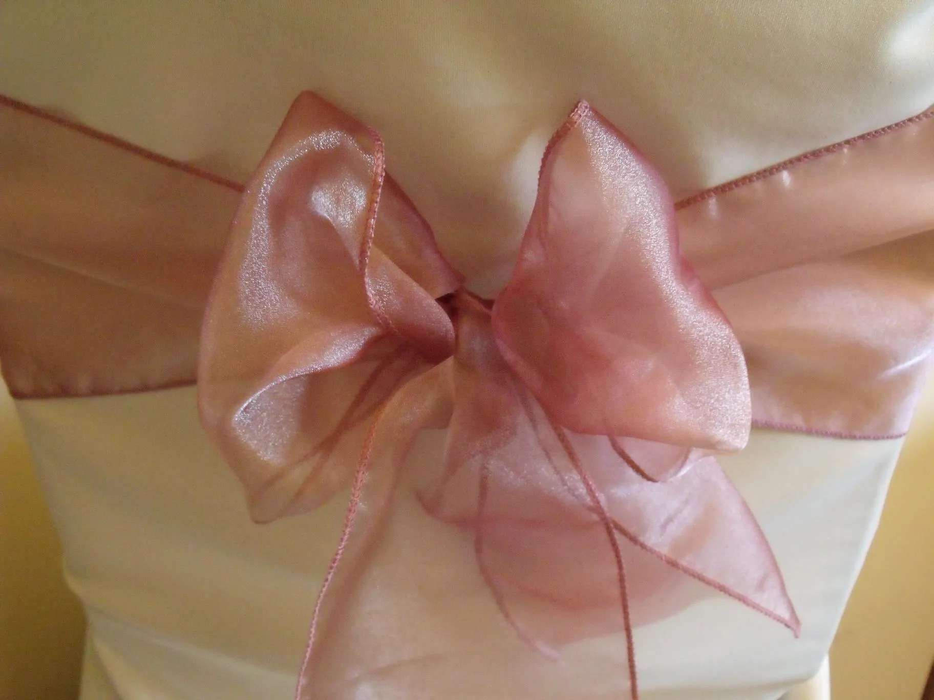 Dusky Pink Organza Chair Sash Hire