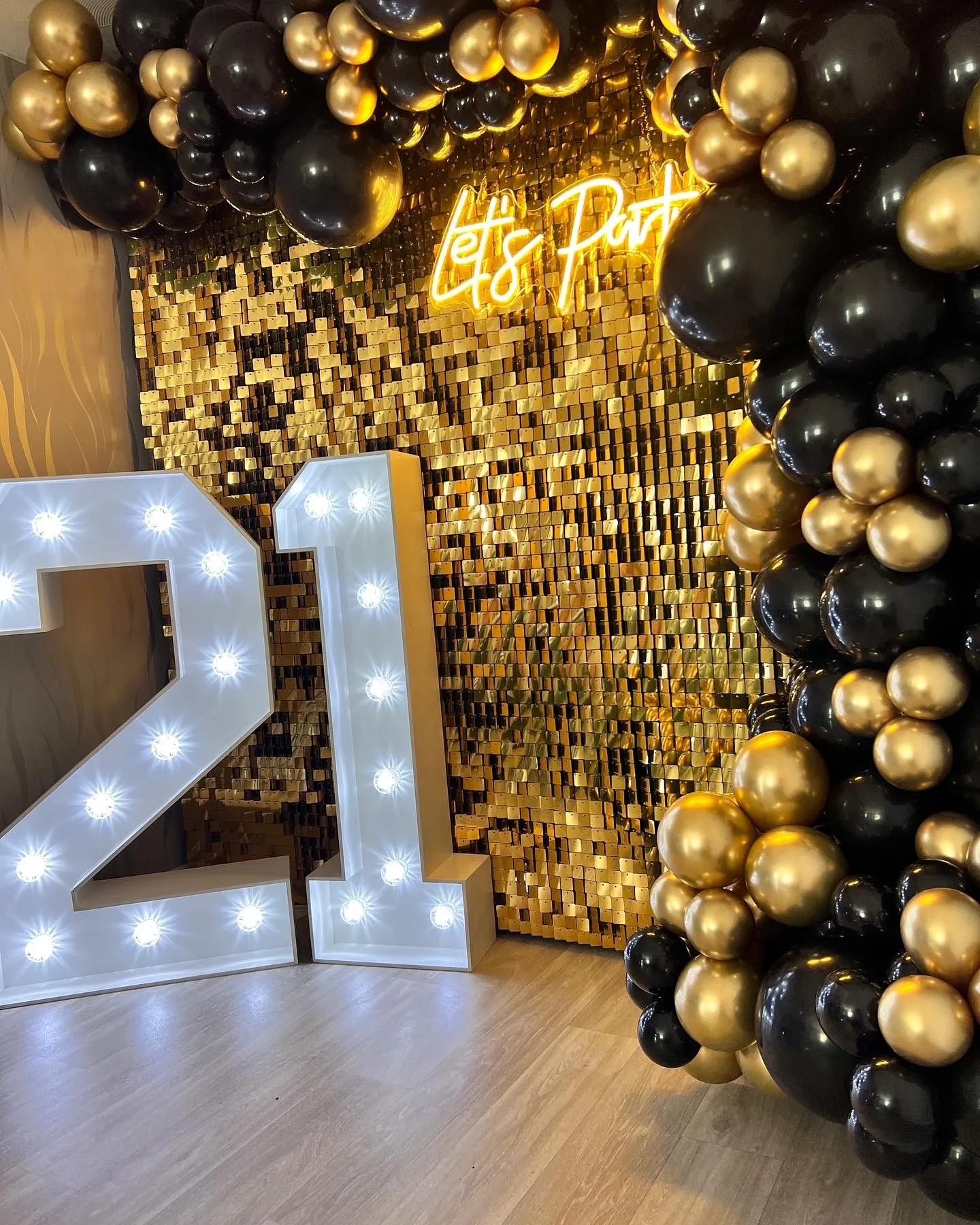 Let's Party Glamourous  Double Number - Birthday Party Package - Black & Gold Theme