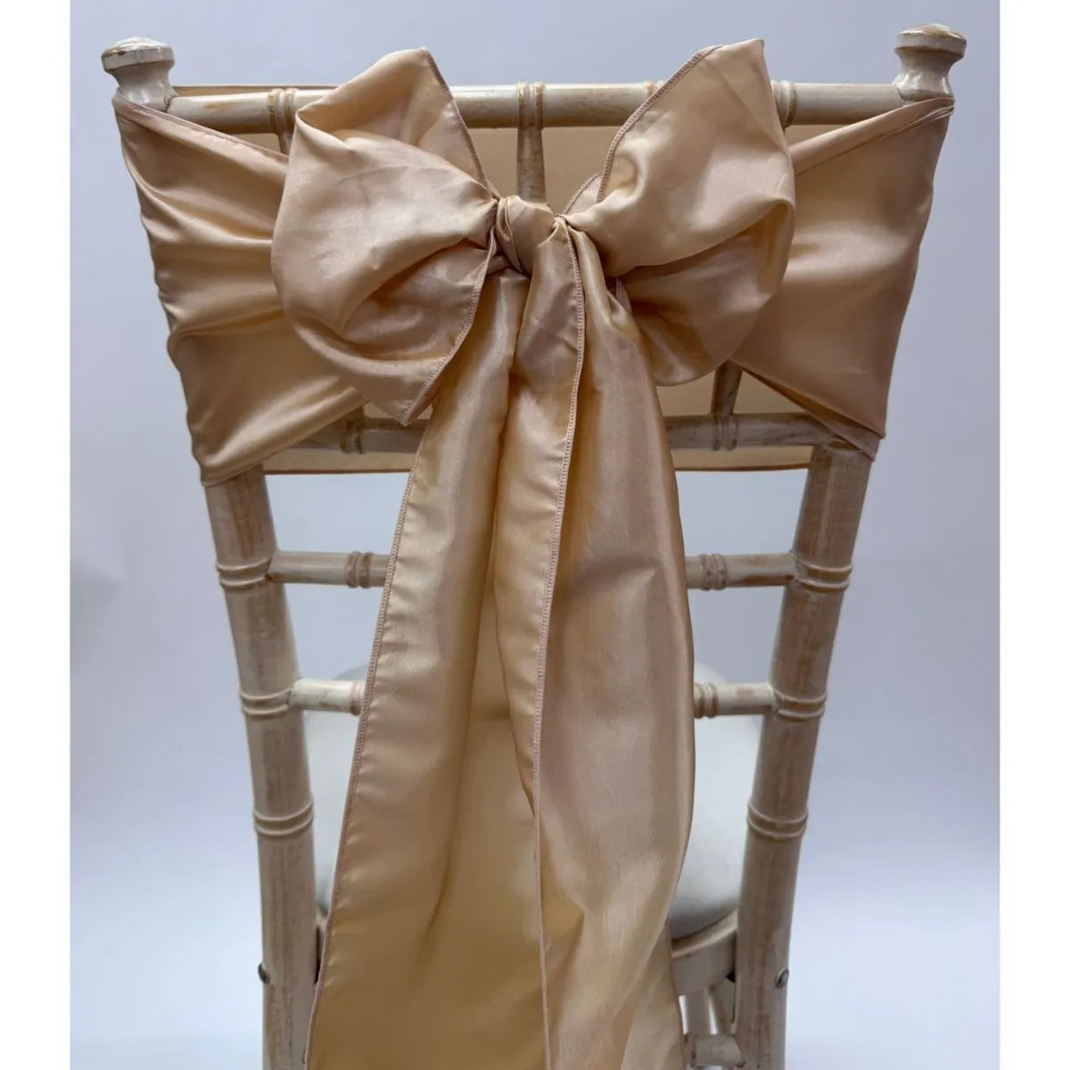 Champagne Taffeta Chair Sash Hire