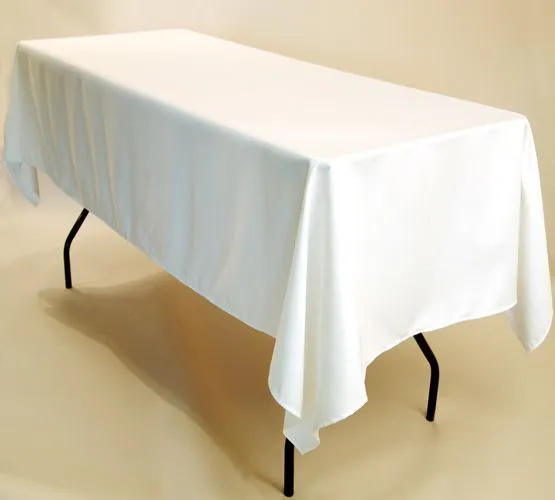 70" x 144" White Trestle Table Cloth