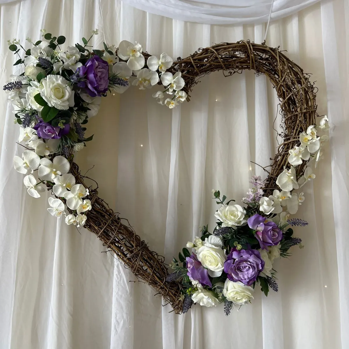 Rustic Wooden Wicker Heart Frame - For Hire