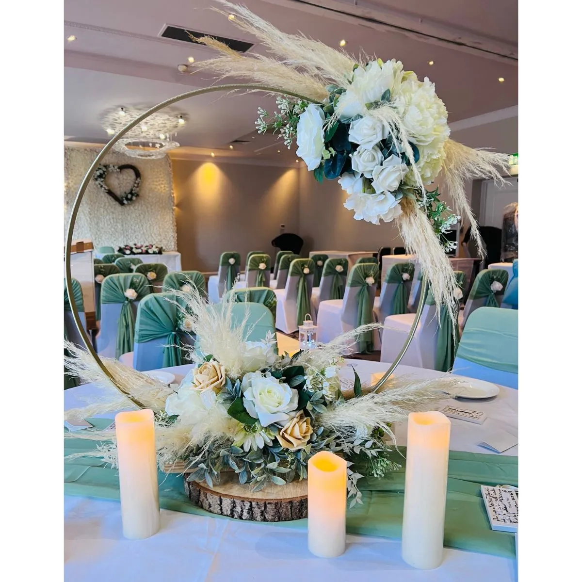 Organic Sage & White Flower Hoop For Hire