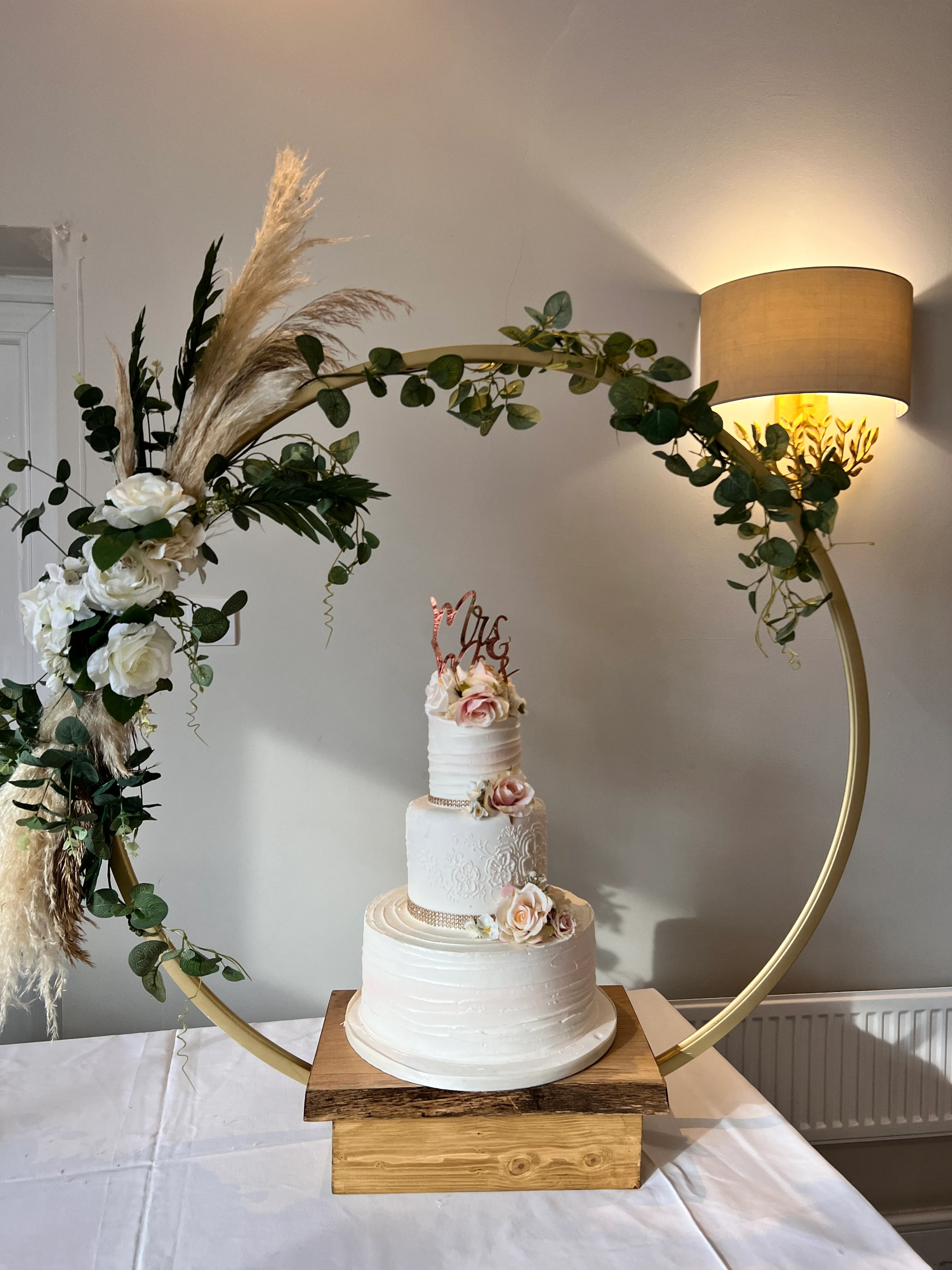 Hoop Cake Stand with flora Decor