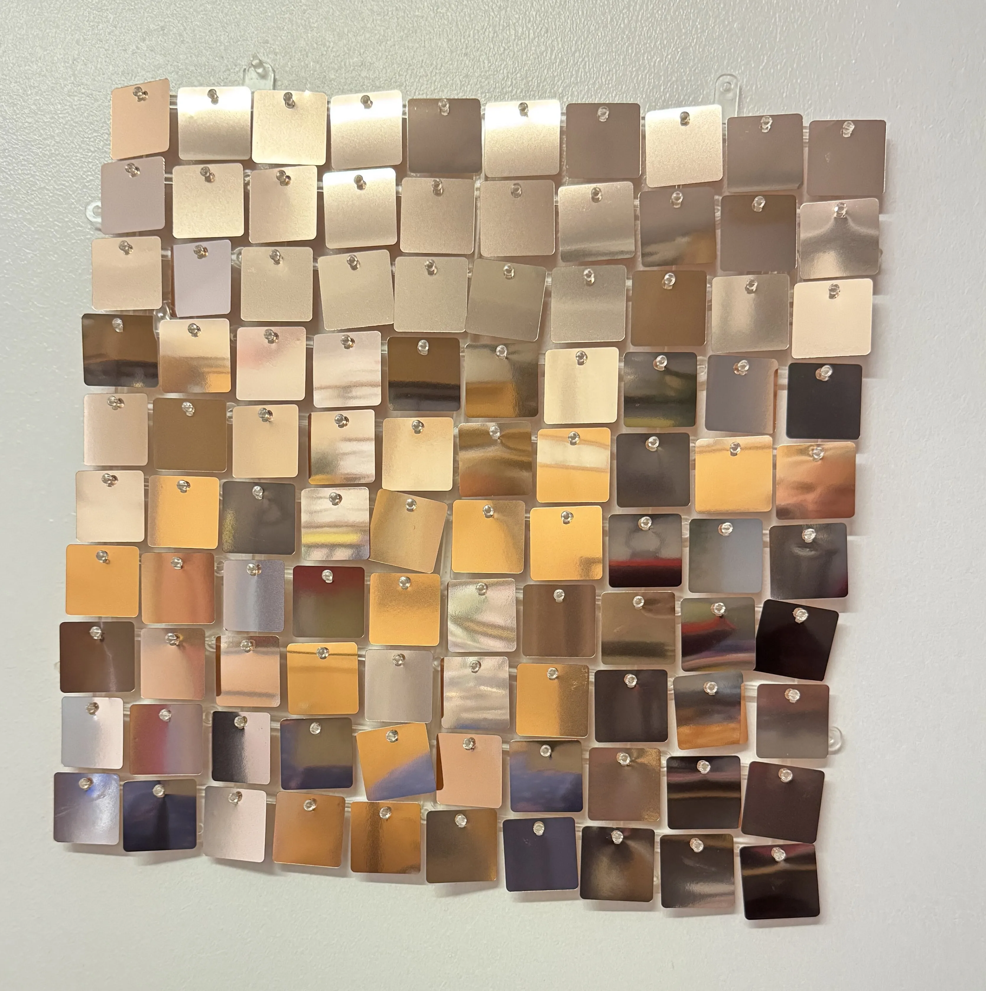 6ft by 6ft Fancy Champagne Gold Shimmer Sequin Wall Backdrop - On