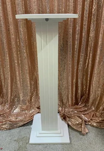 White Wooden Pillar Stand Hire