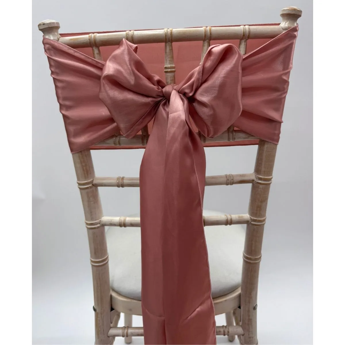Rose Gold Taffeta Chair Sash Hire
