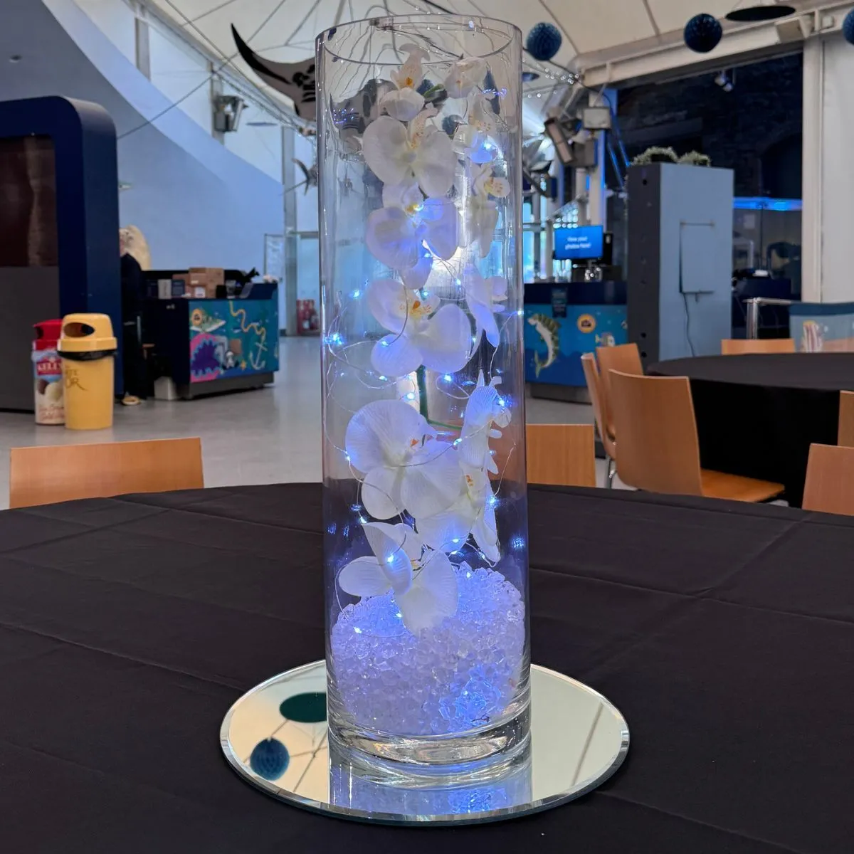 White Enchanted Orchid Glow Centrepiece For Hire 