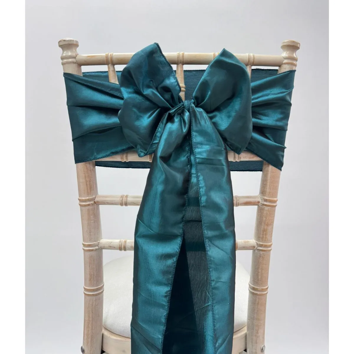 Teal Green Taffeta Chair Sash Hire