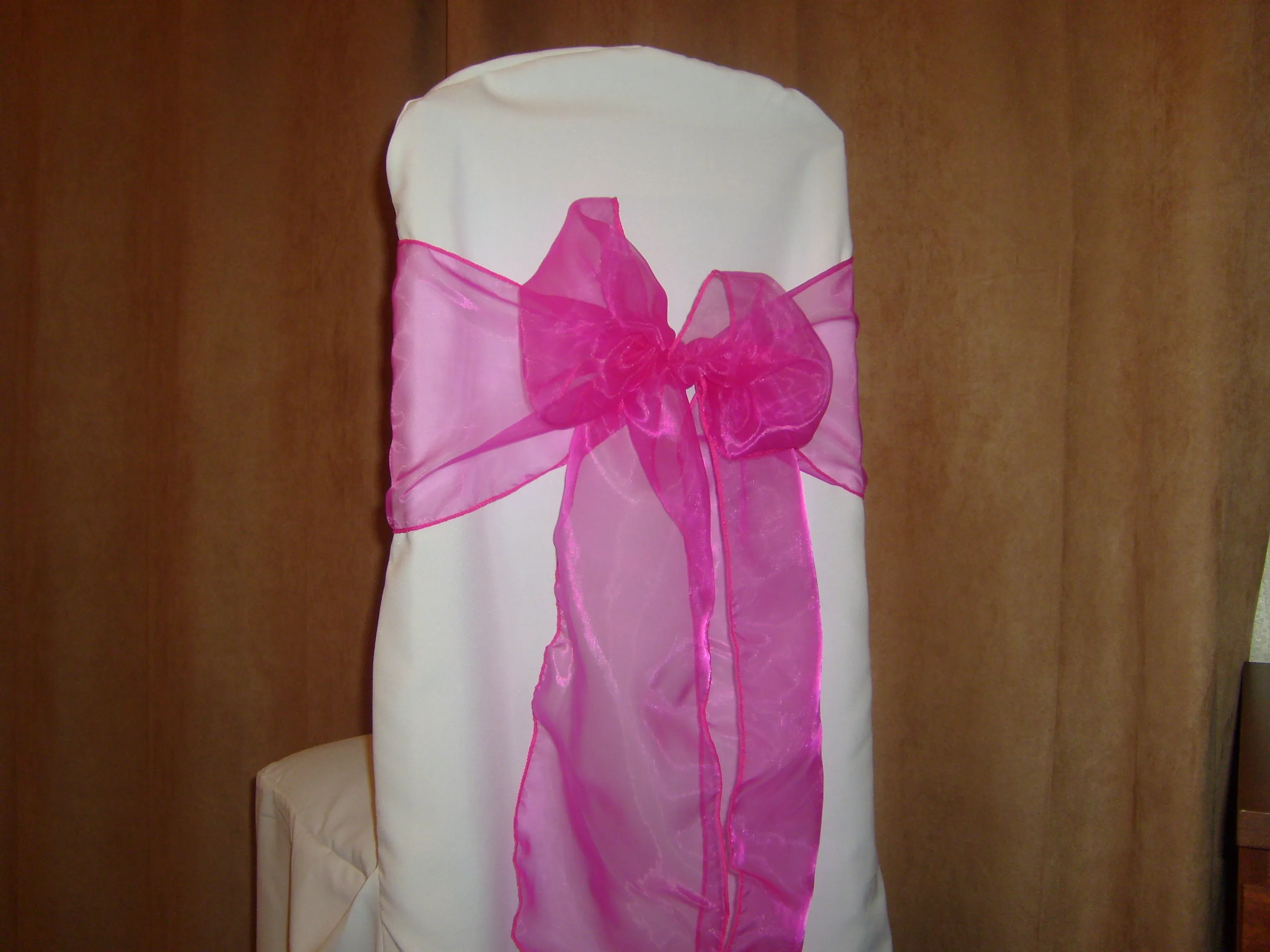 Fuchsia Pink Organza Chair Sash Hire