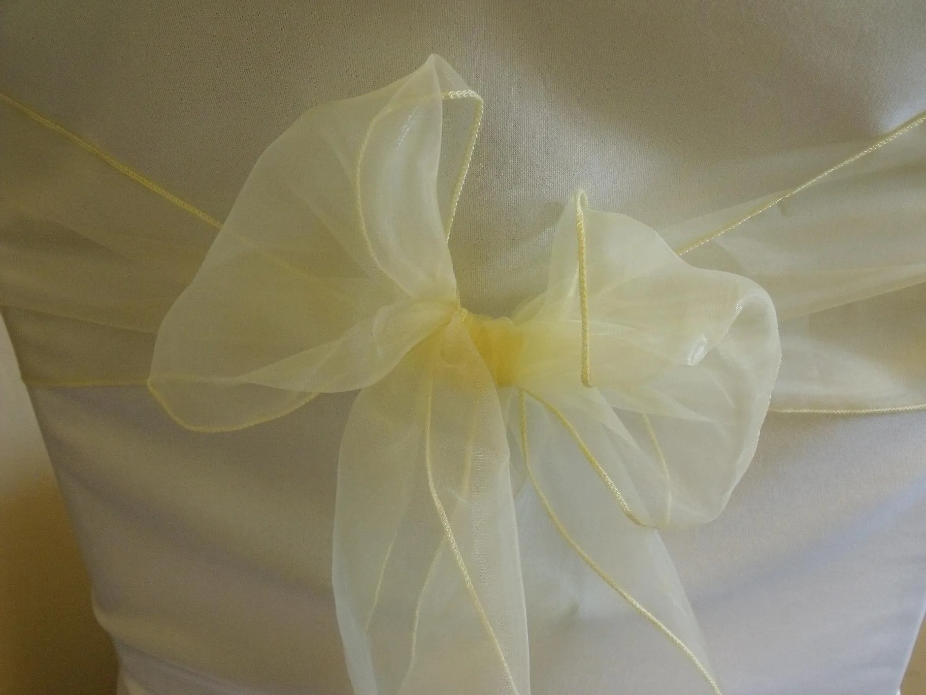 Cream Organza Chair Sash Hire