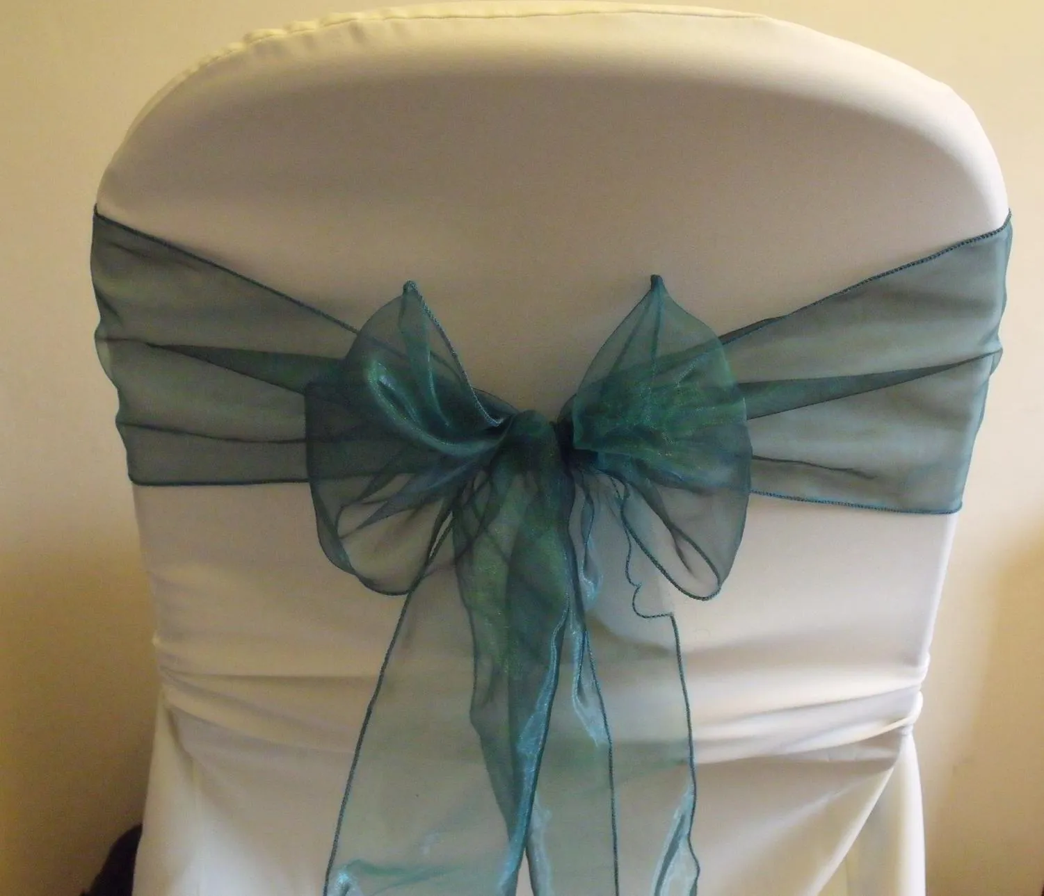 Teal Green Organza Chair Sash Hire