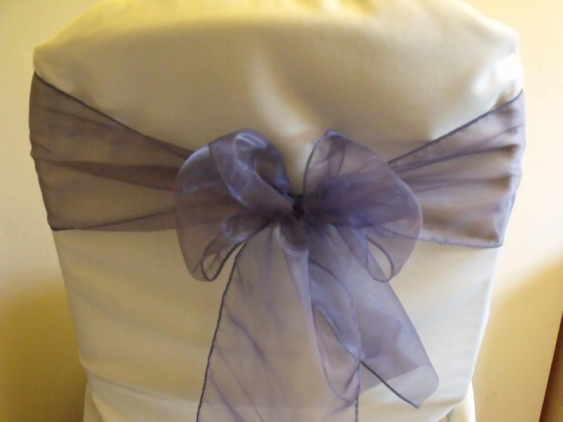 Dusky Lilac Organza Chair Sash Hire