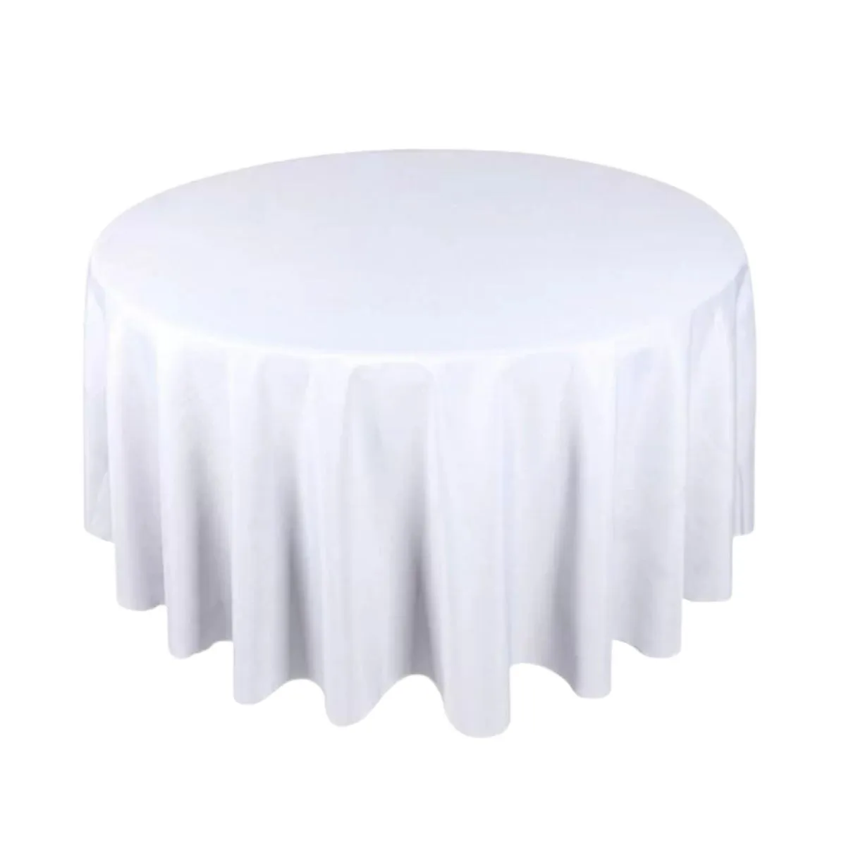 108" Round White Tablecloth