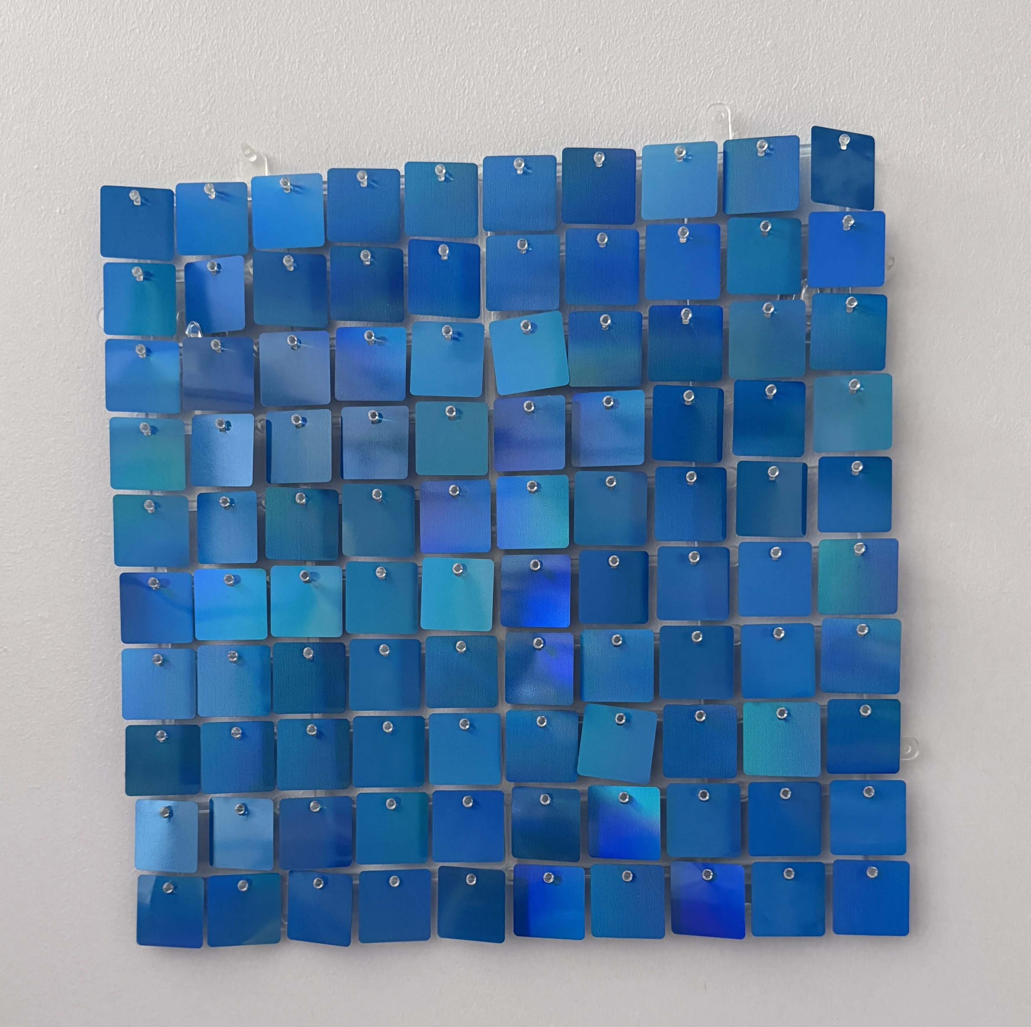 7ft by 7ft Mirror Blue Shimmer Sequin Wall Backdop - Only