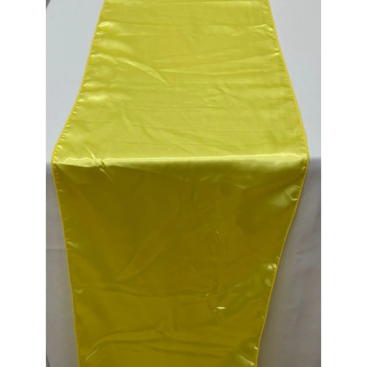 Yellow Satin Table Runner Hire