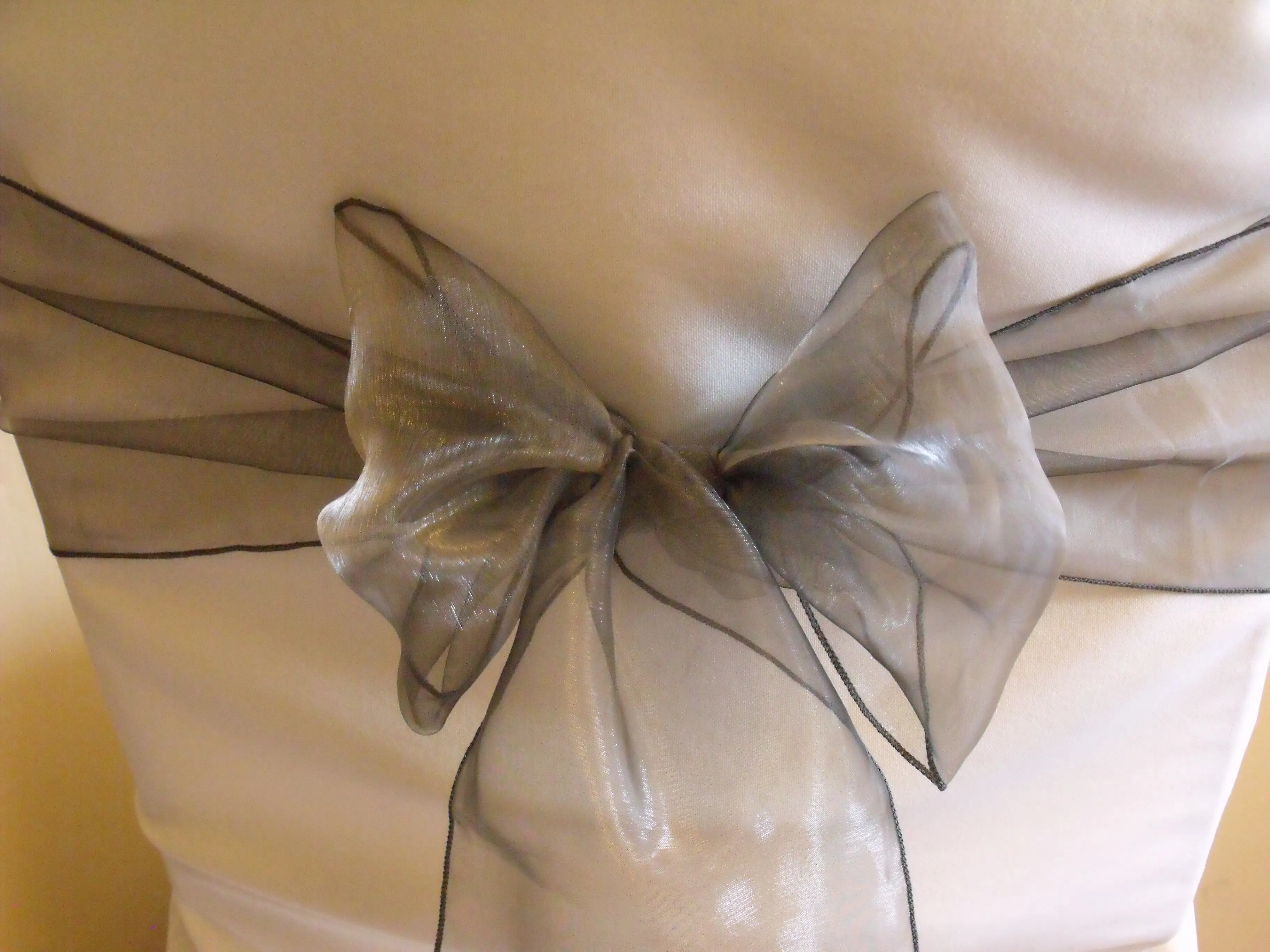 Grey Organza Chair Sash Hire
