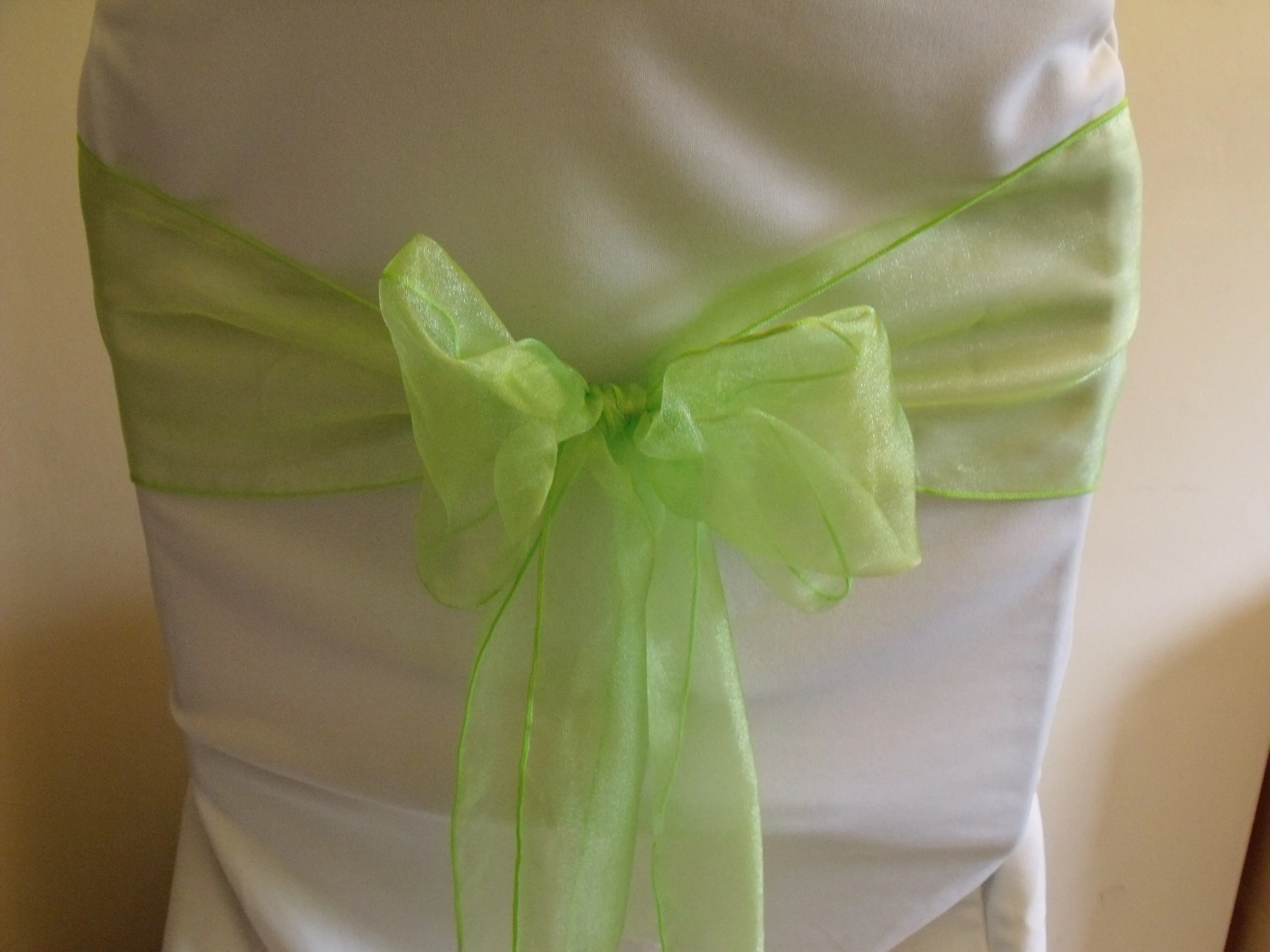 Lime Organza Chair Sash Hire