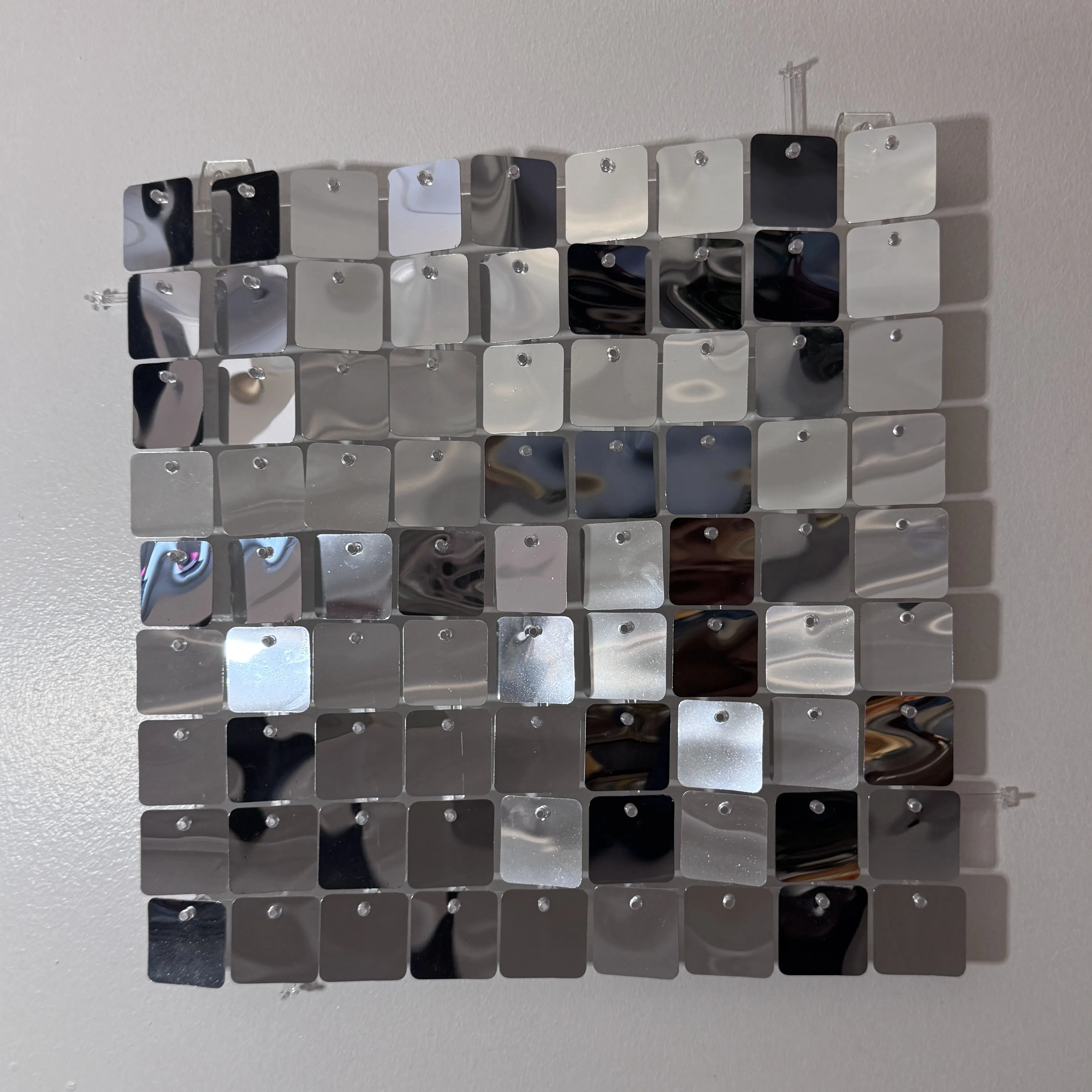 6ft by 6ft Mirror Silver Shimmer Sequin Wall Backdrop - Only