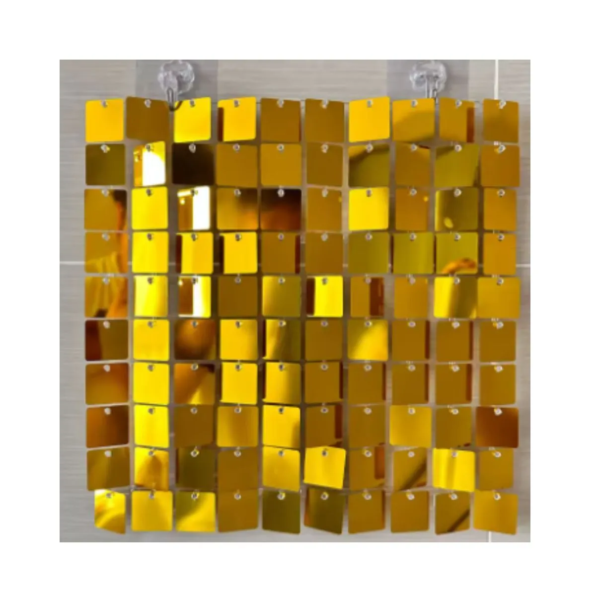 8ft by 24ft Mirror Gold Sequin Wall Backdrop