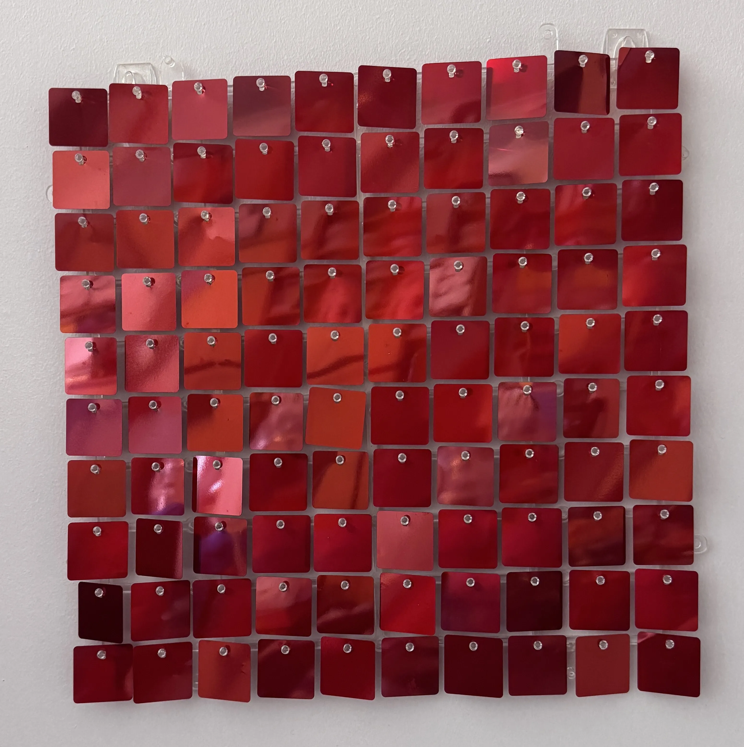 8ft by 8ft Fancy Red Shimmer Sequin Wall Backdrop - Only