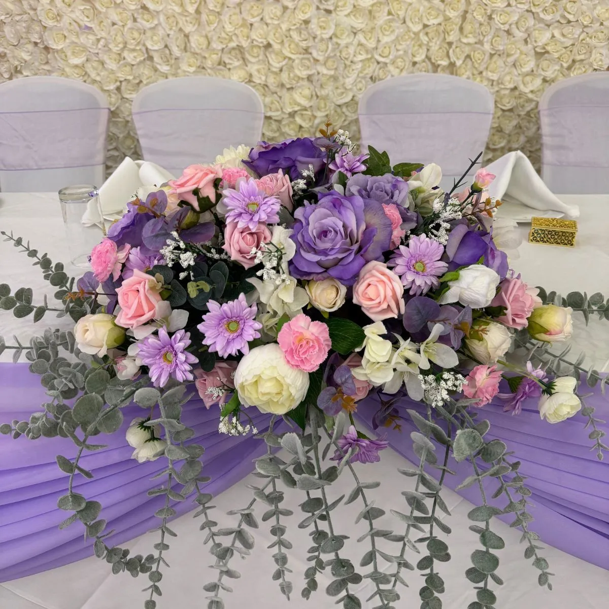 Pink & Purple Low And Long Flower Arrangement