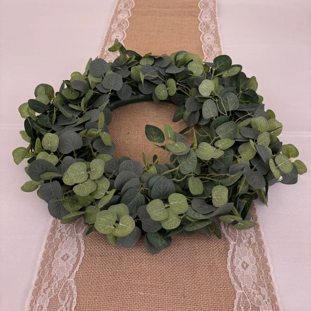 45cm Eucalyptus Frosty Green Wreath
