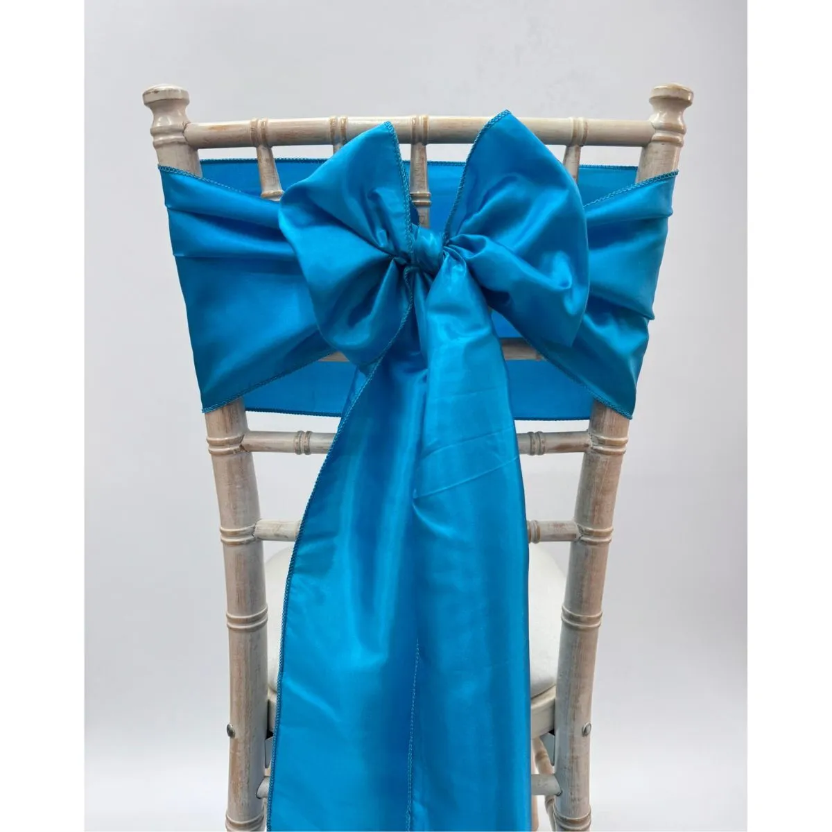 Bright Turquoise Taffeta Chair Sash Hire