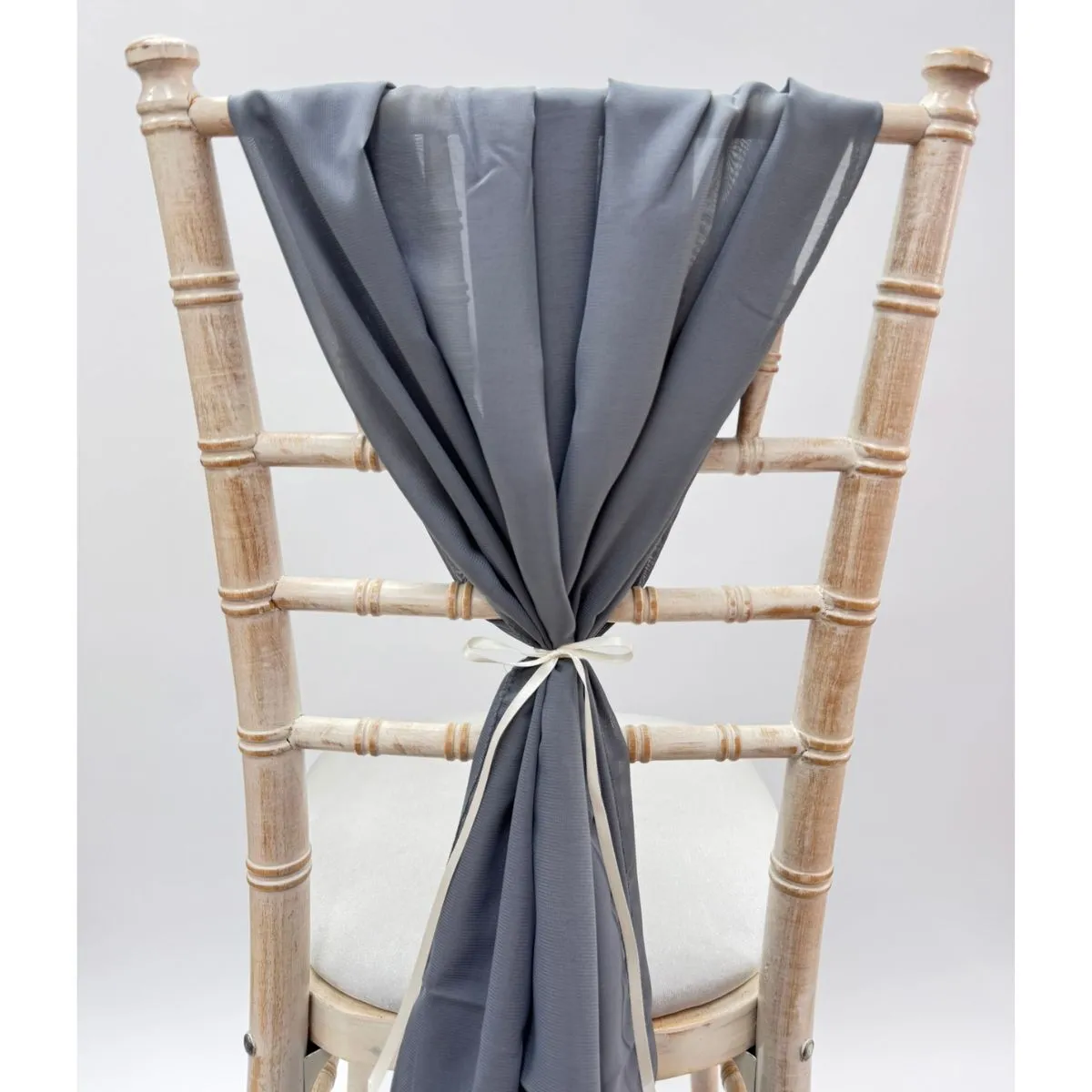 Dark Grey Vertical Chair Drape Hire