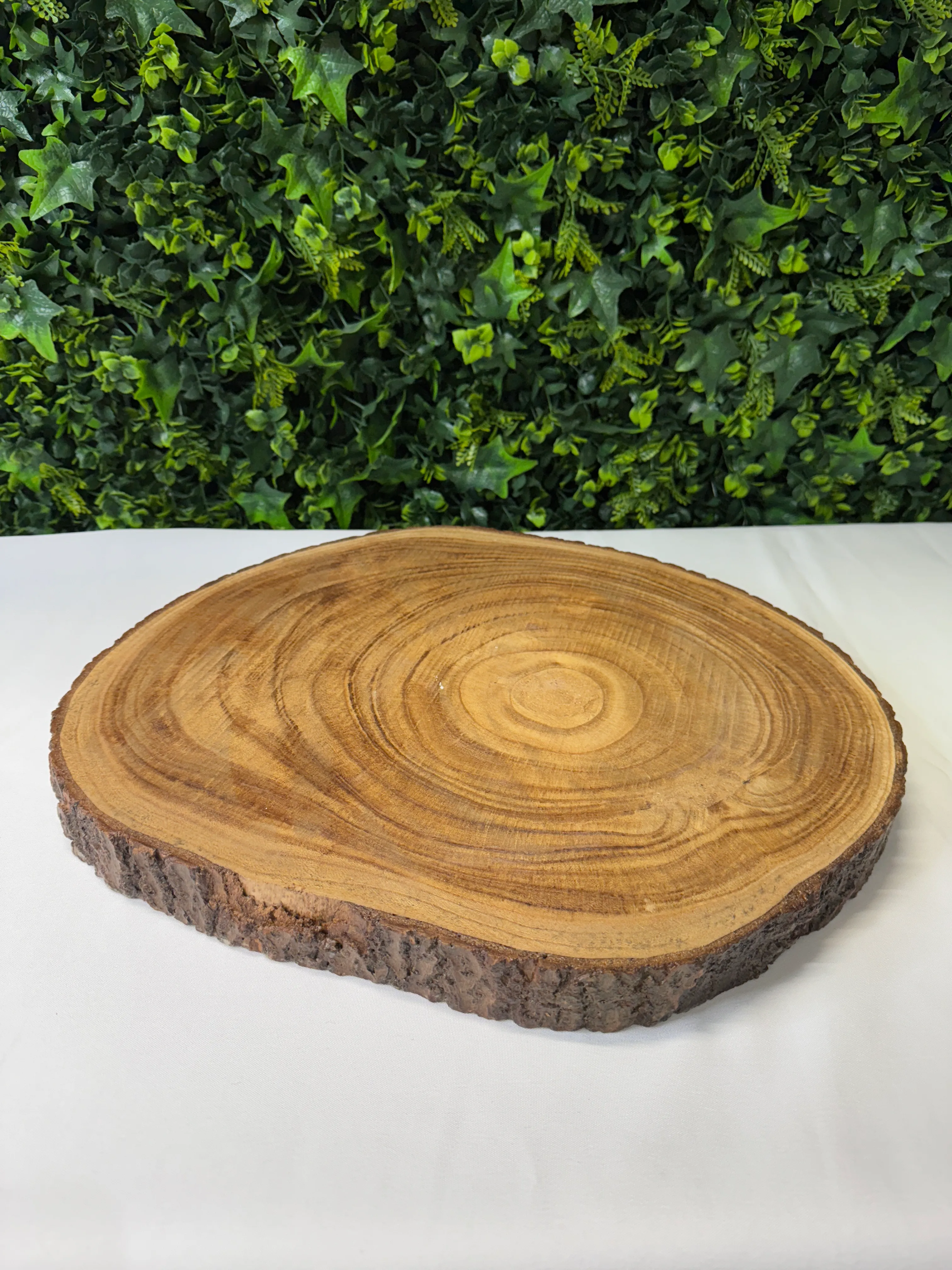 Round Wooden Log Slice Cake Stand