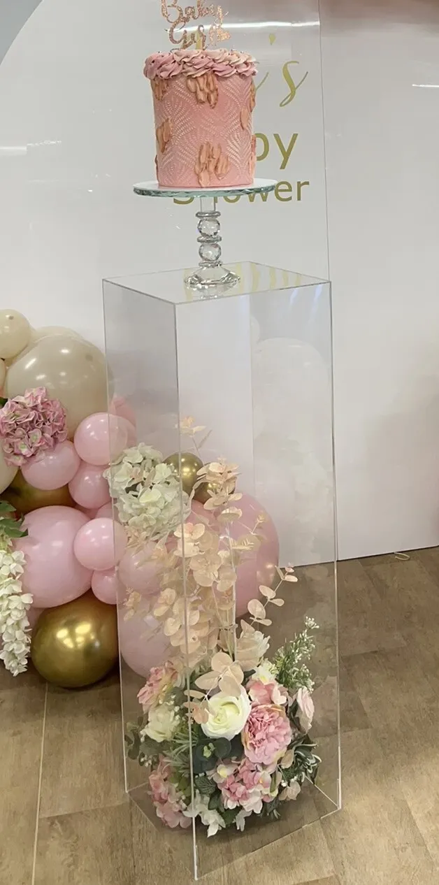 Clear Perspex Plinth Cake Stand Hire