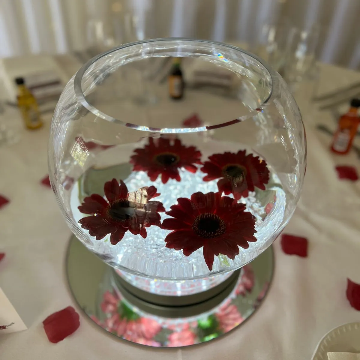 Flower Crystal Fishbowl Centrepiece For Hire