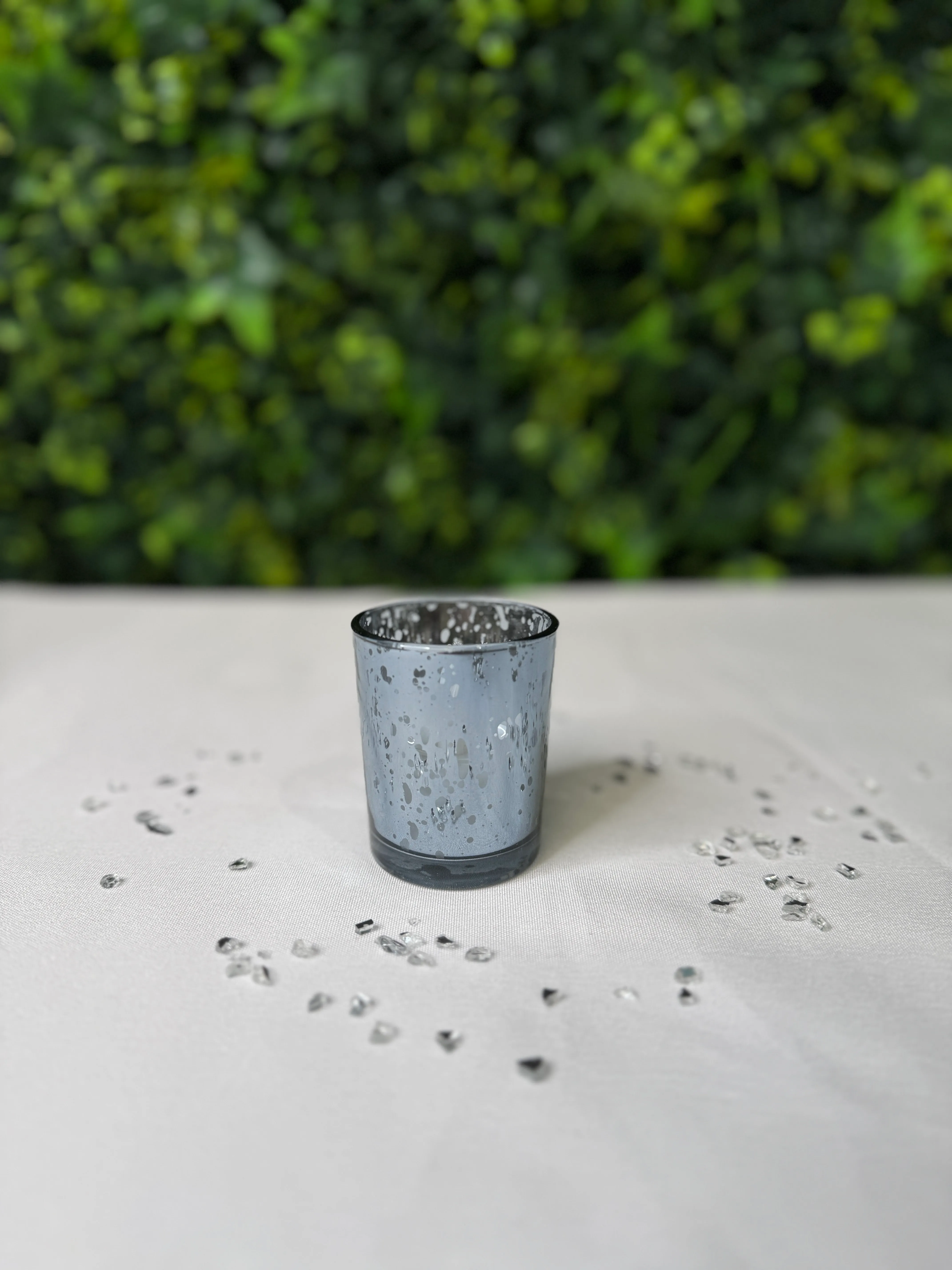 Silver Glass Tea Light Holder