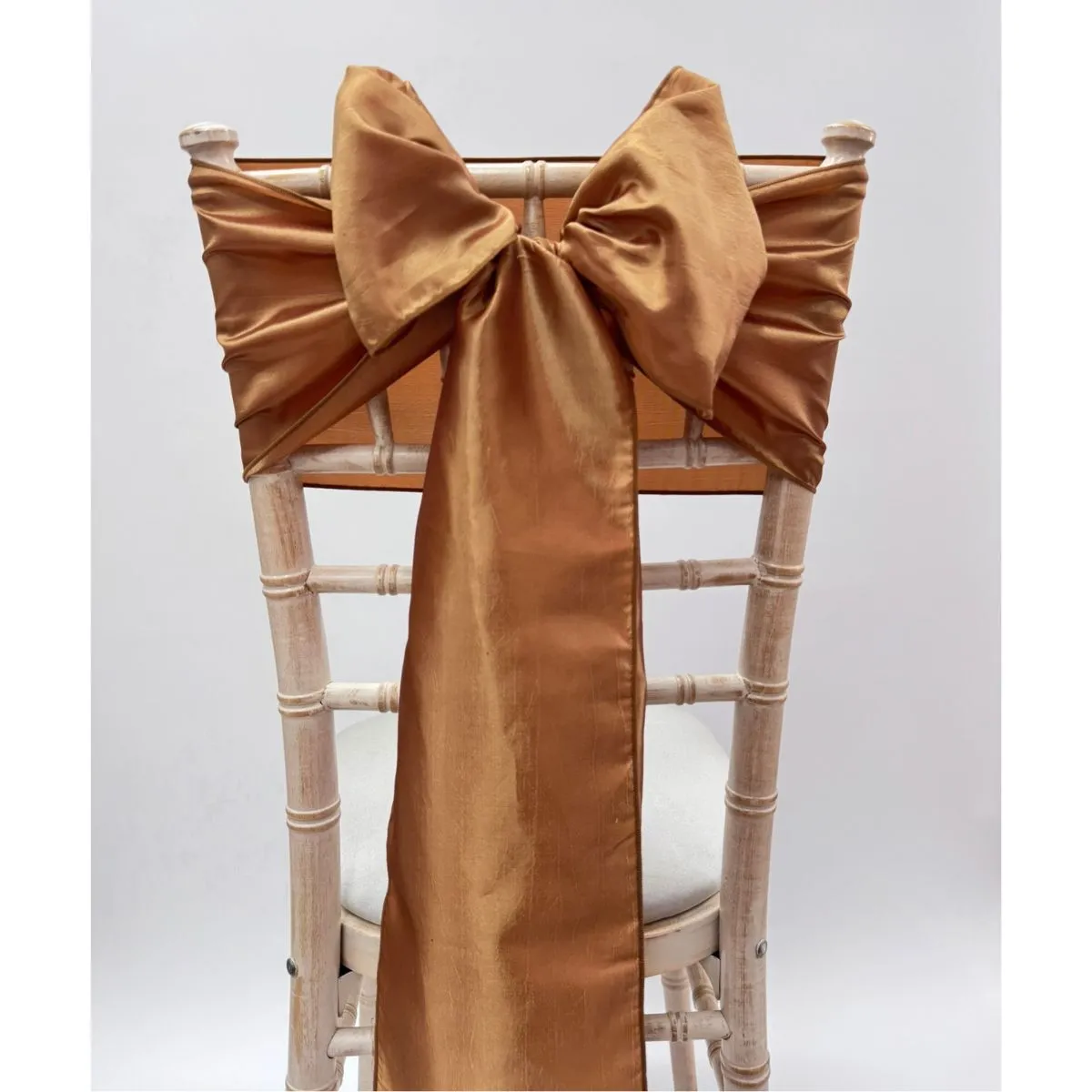 Burnt Orange Taffeta Chair Sash Hire