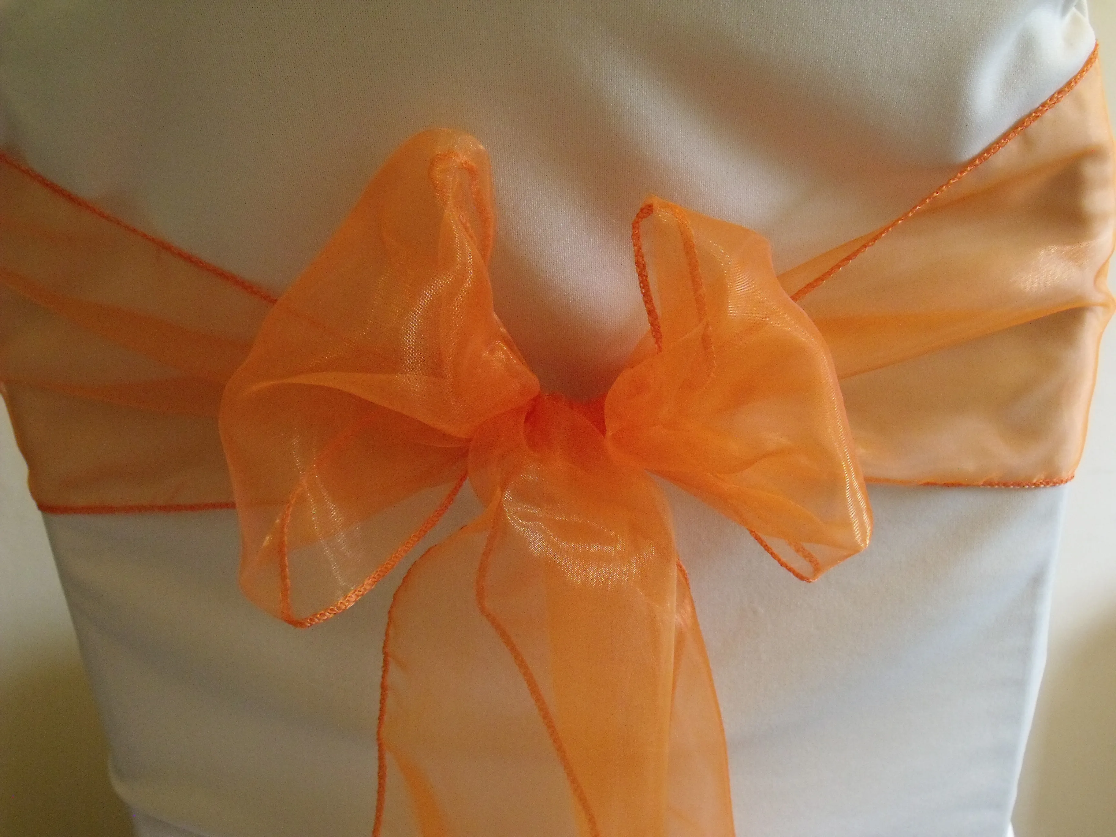 Orange Organza Chair Sash Hire