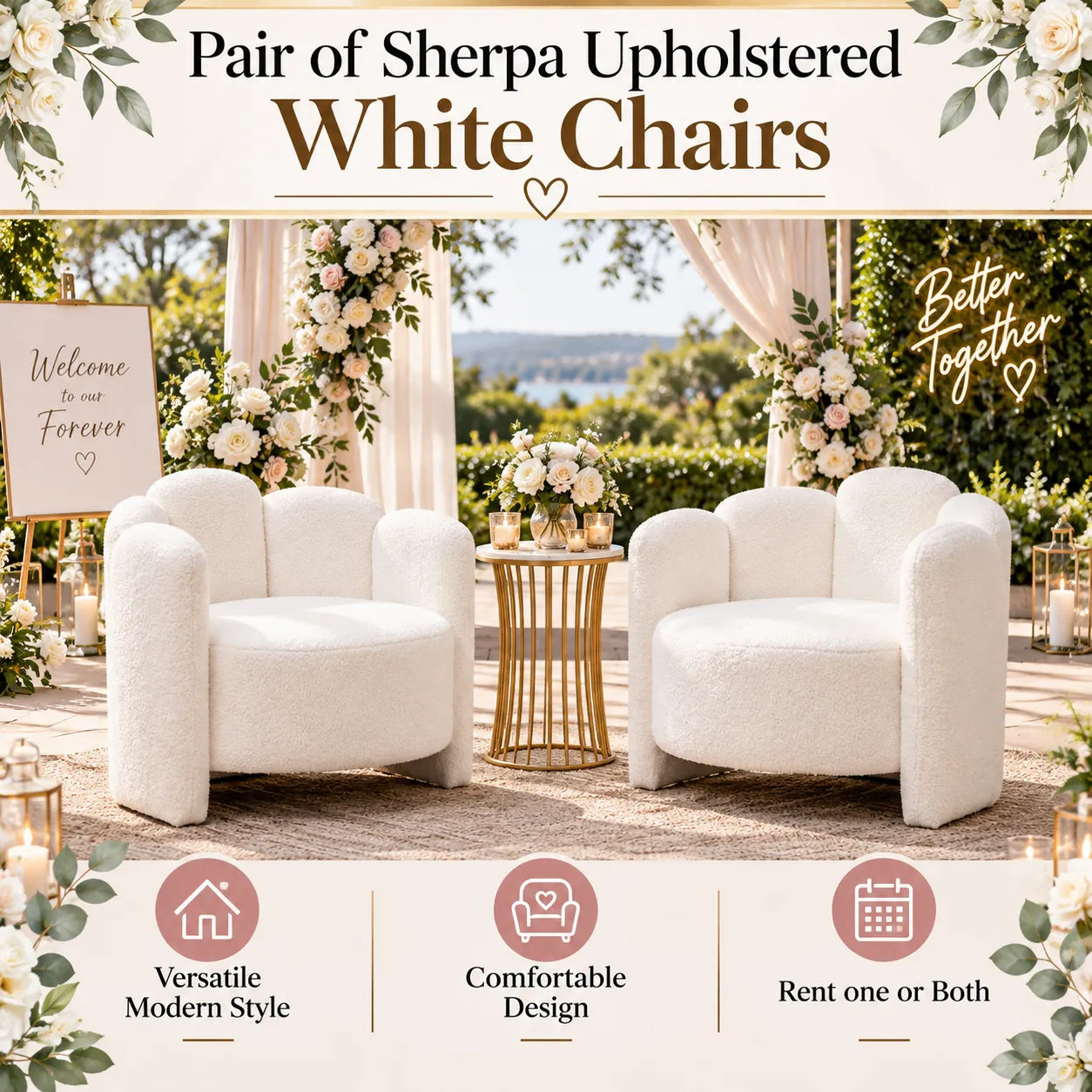 White Sherpa Chairs