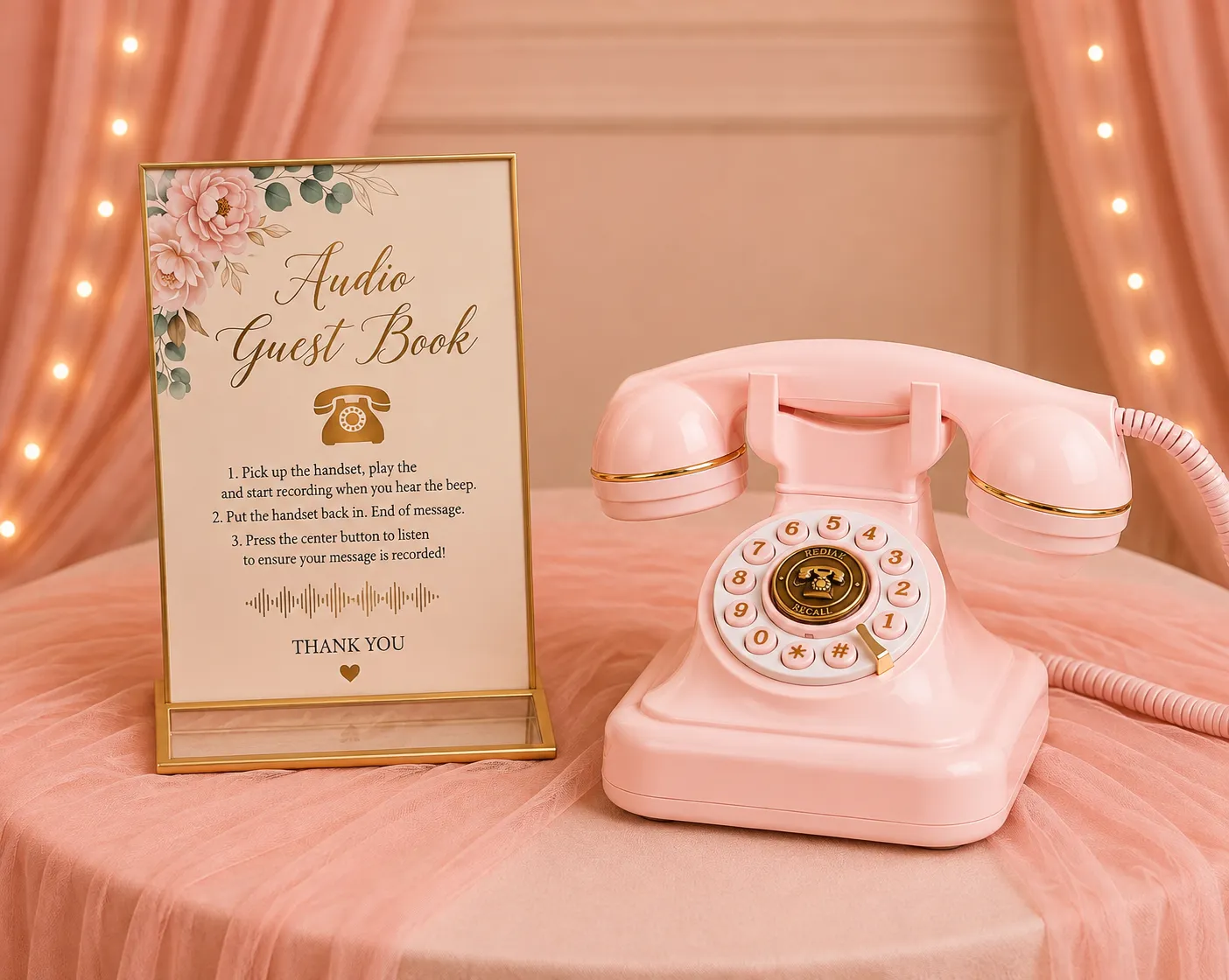 Audio Guest Book & Sign - Pink