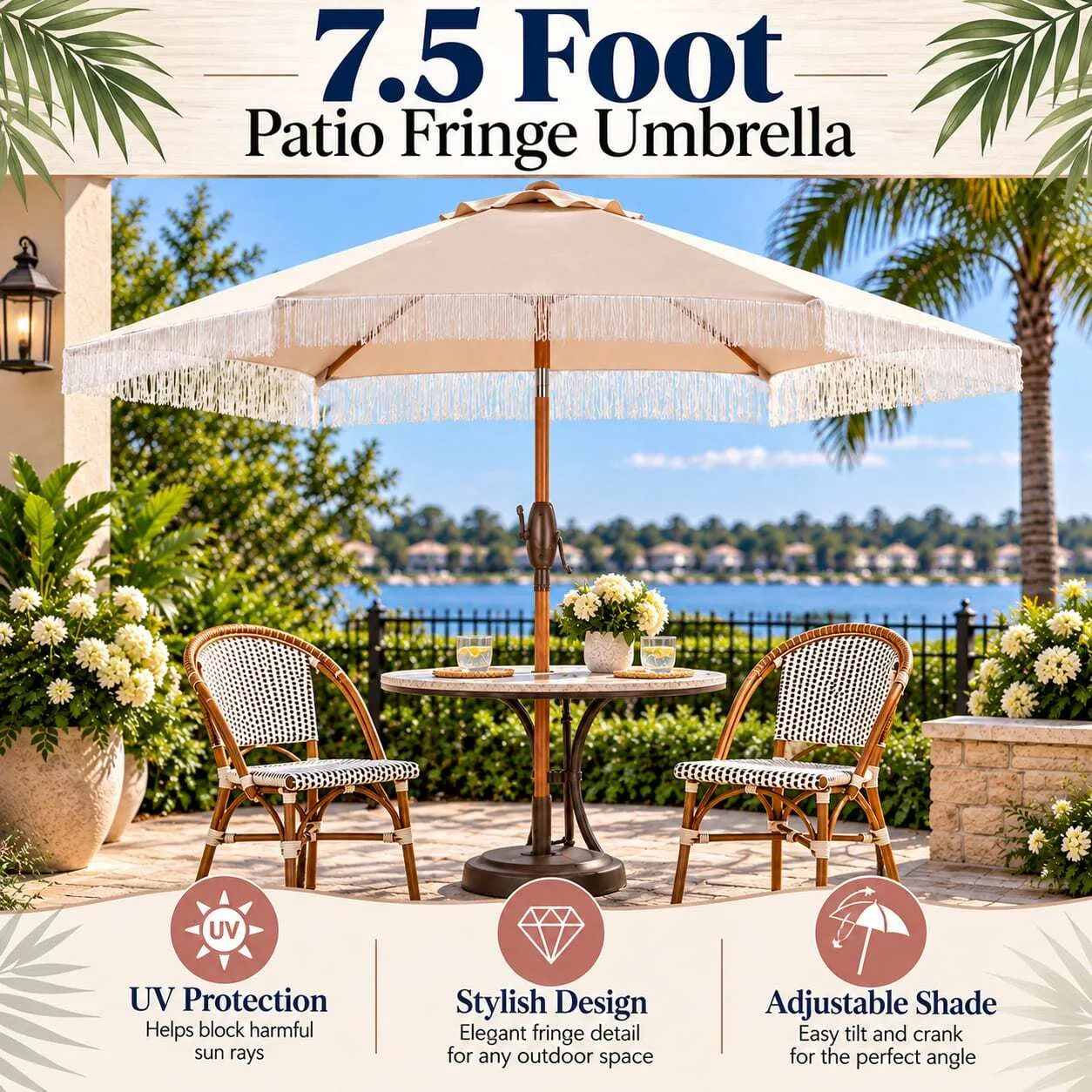 7.5 Fringe Umbrellas with Base