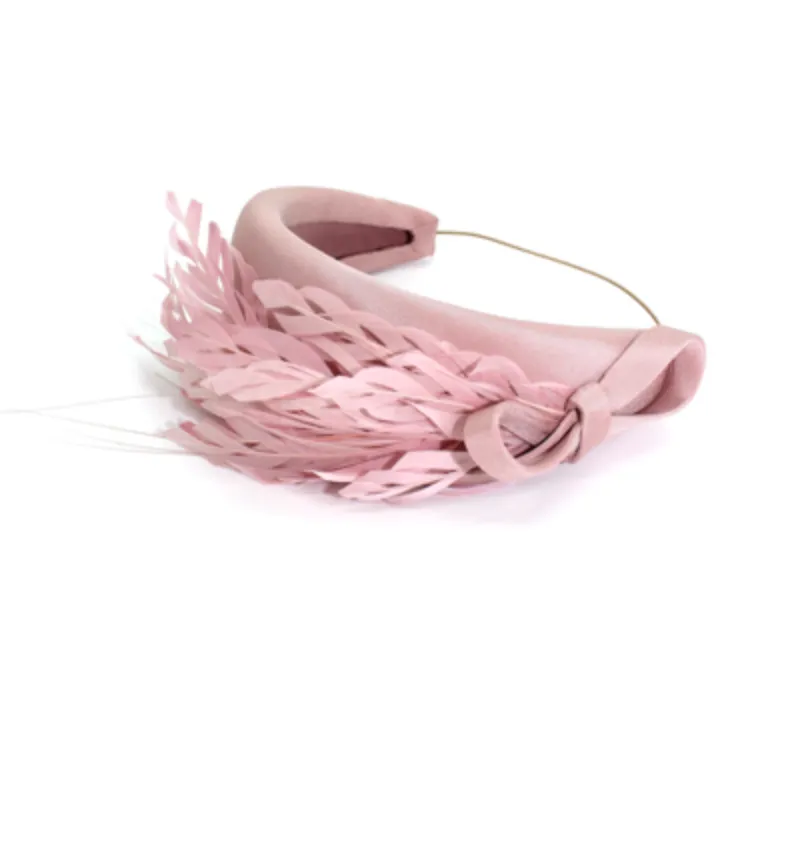 Pale Pink Feather Headband