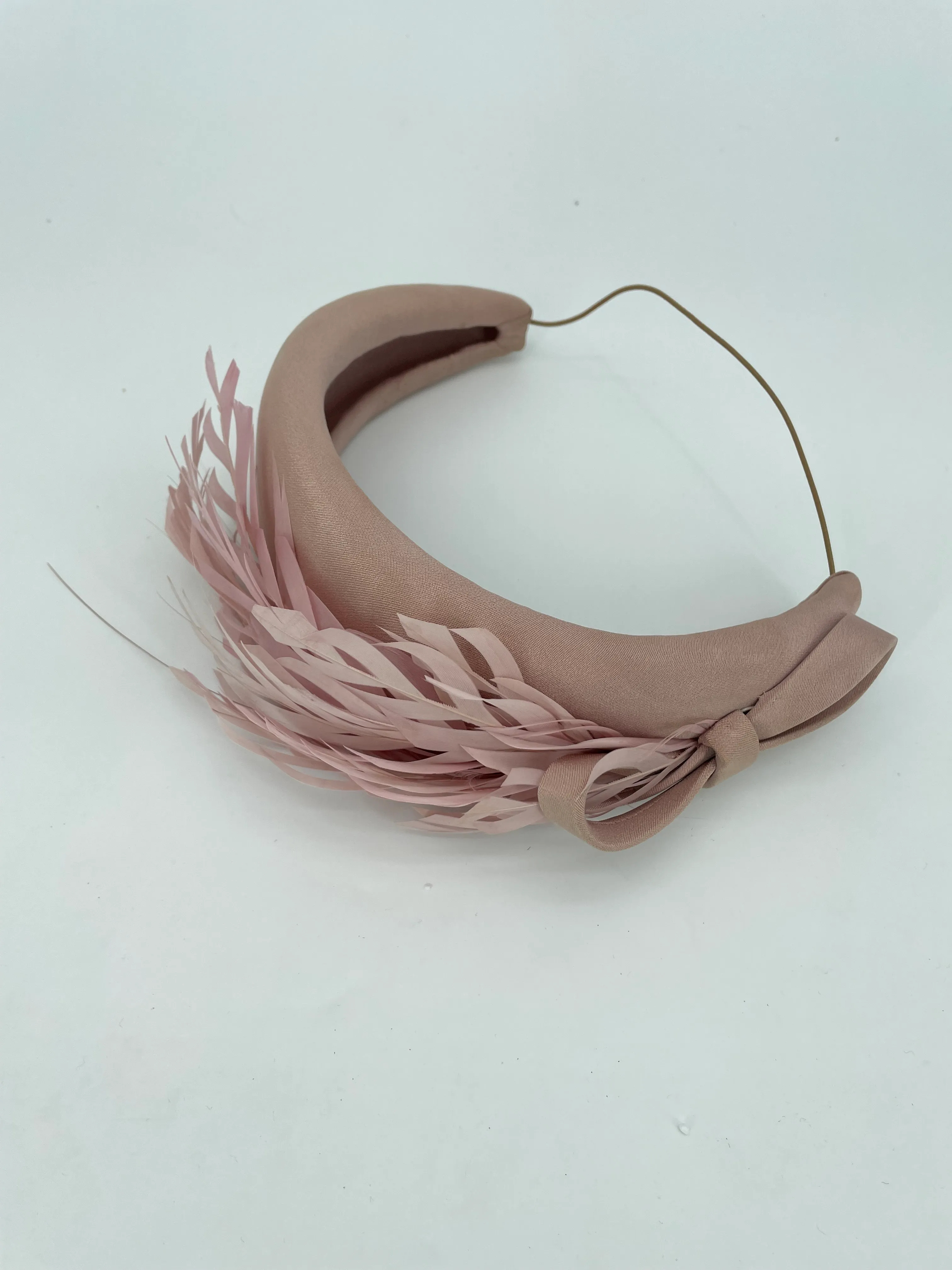 Pale pink feather headband